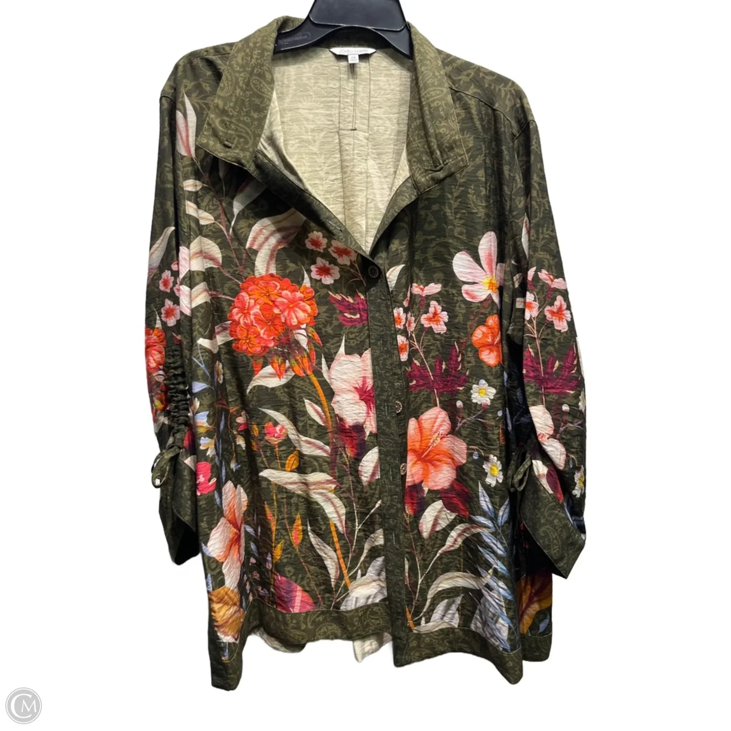 Top Long Sleeve By John Mark In Green, Size: 2x