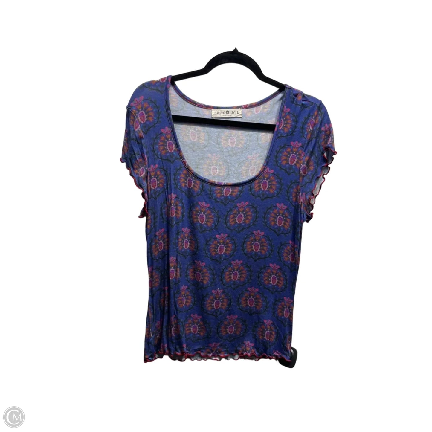 Top Short Sleeve By Natural Life In Purple, Size: L