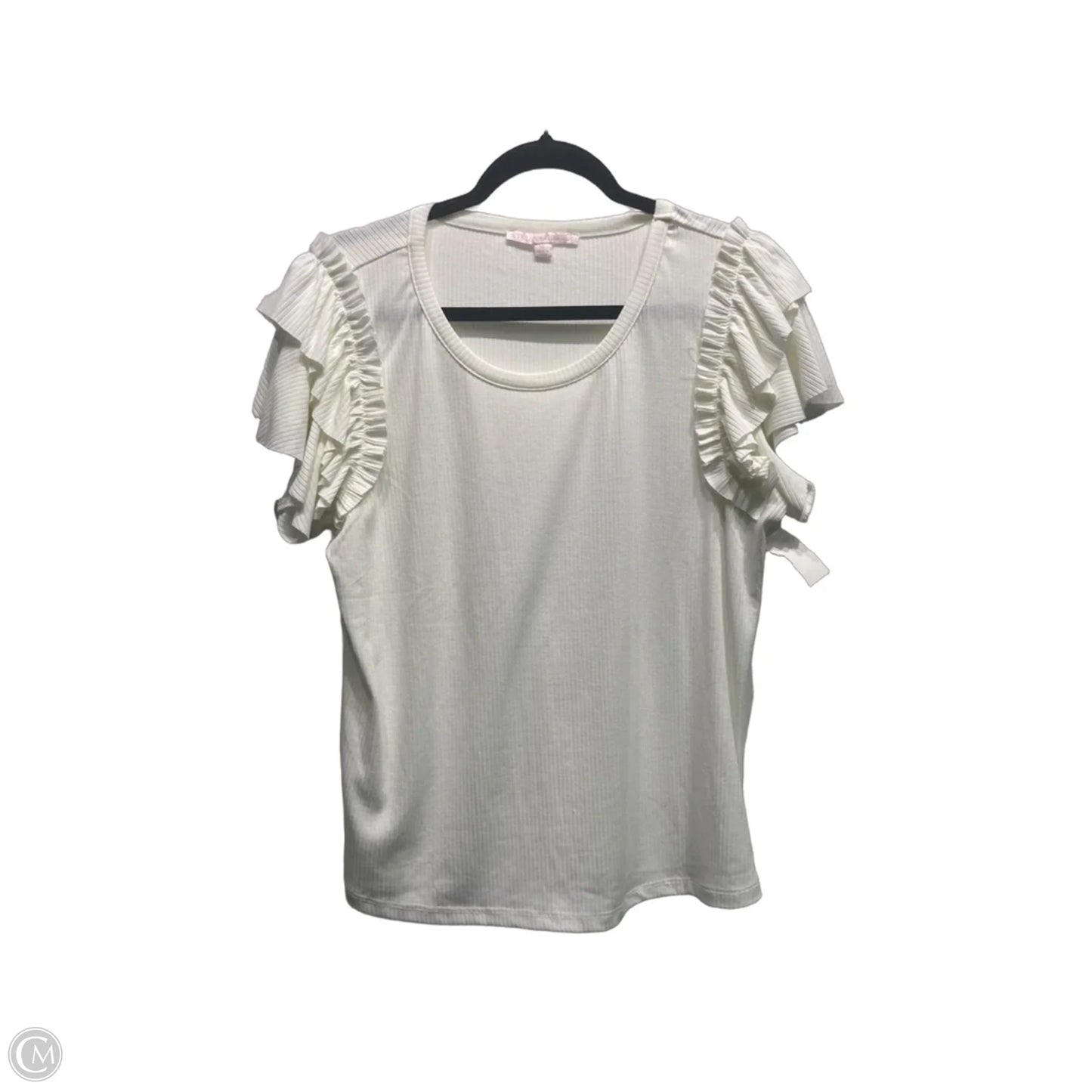 Top Short Sleeve By STELLA ANDGINGER In Cream, Size: Xl