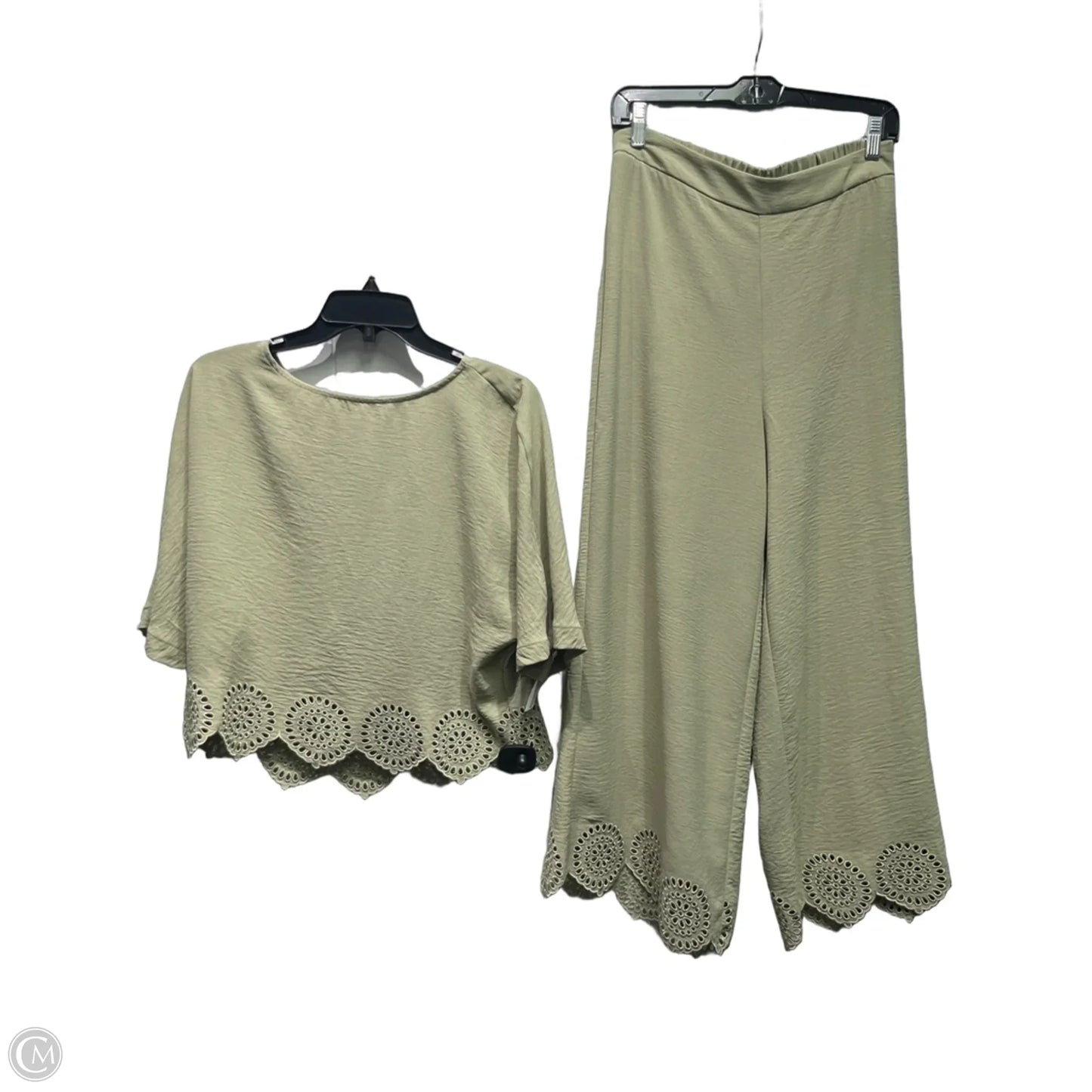 Pants Set 2pc By Adrianna Papell In Green, Size: S