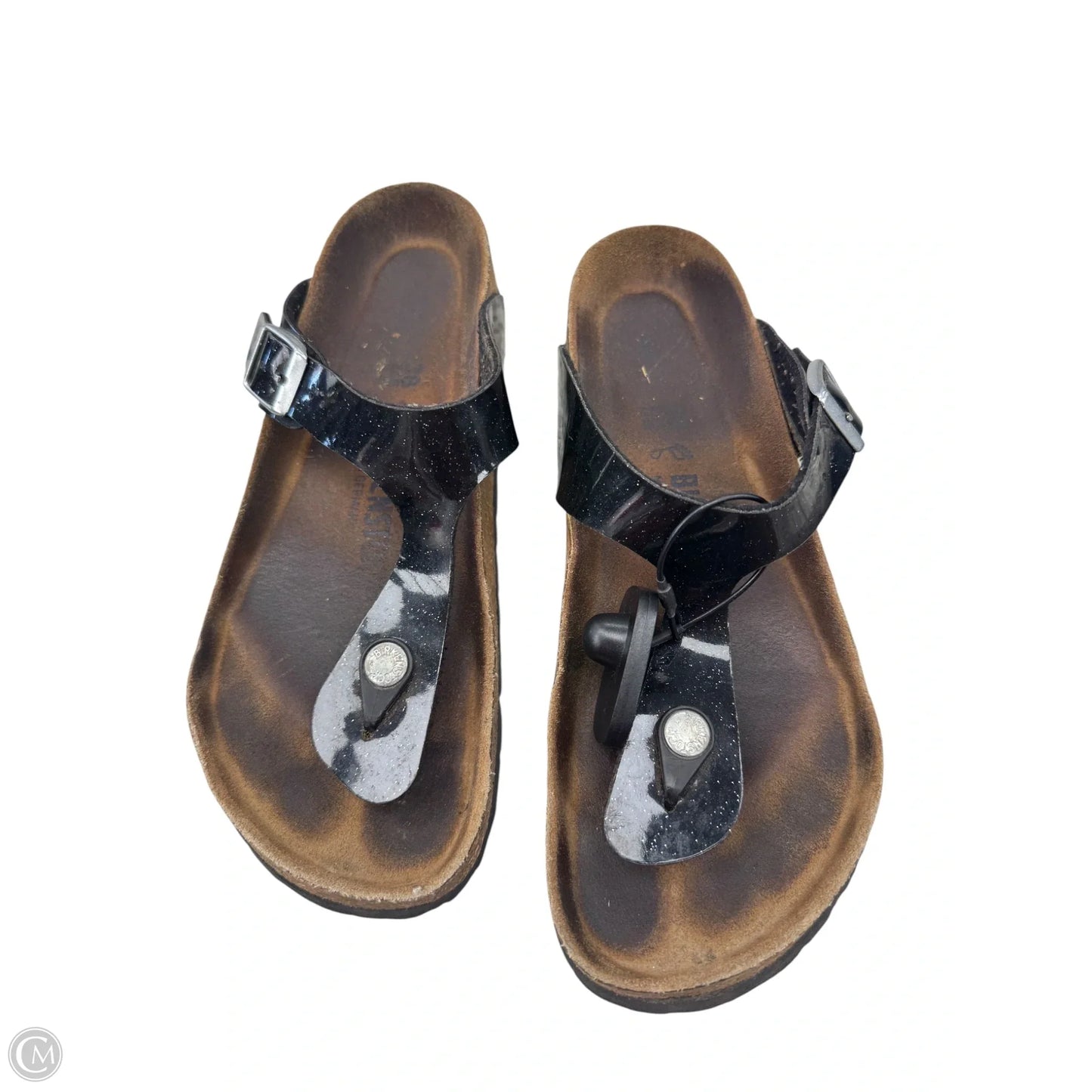Sandals Flats By Birkenstock In Black, Size: 9
