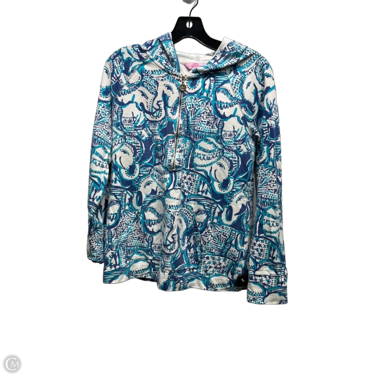 Top Long Sleeve Designer By Lilly Pulitzer In Blue & Green, Size: M