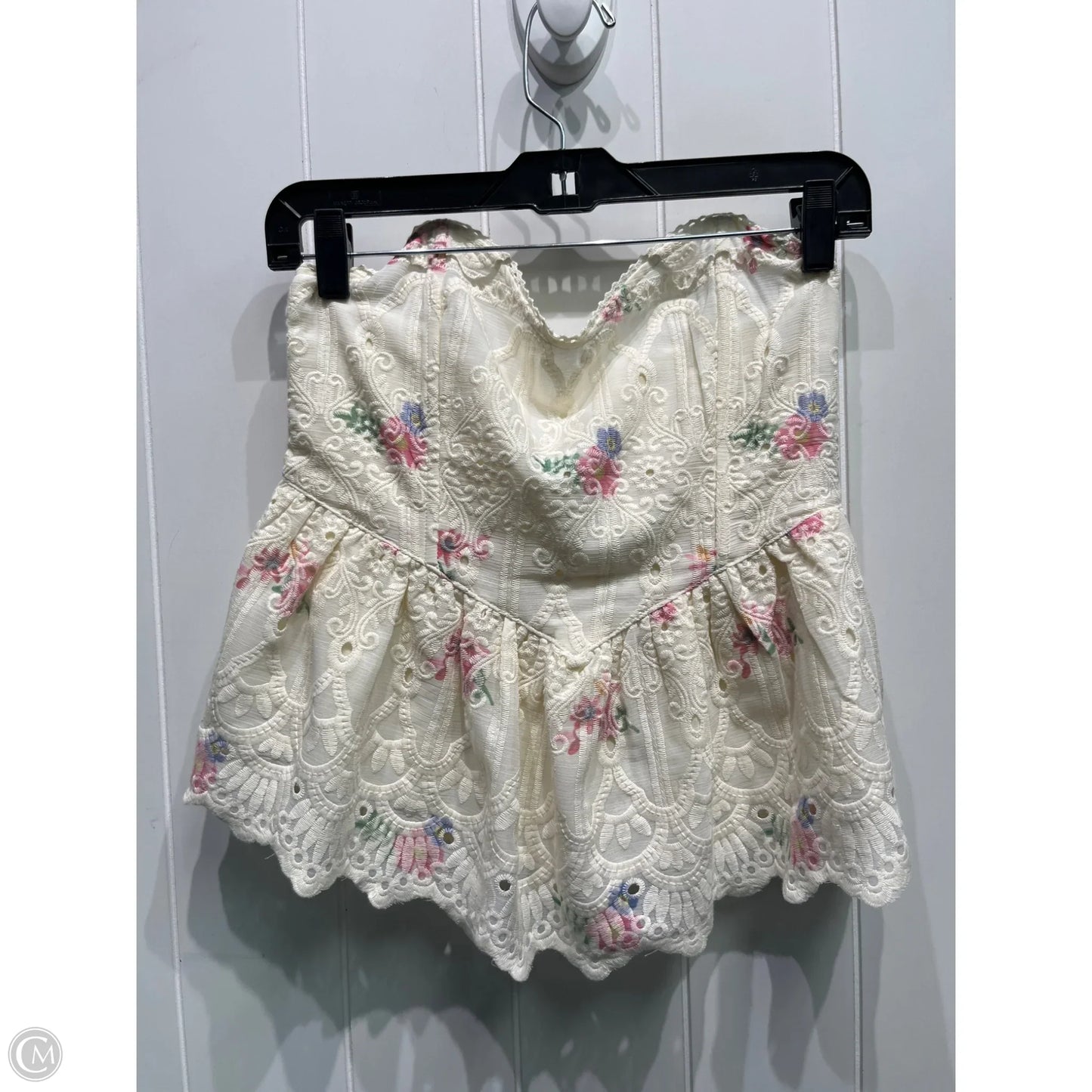 Top Sleeveless By Illa Illa In Cream & Pink, Size: S