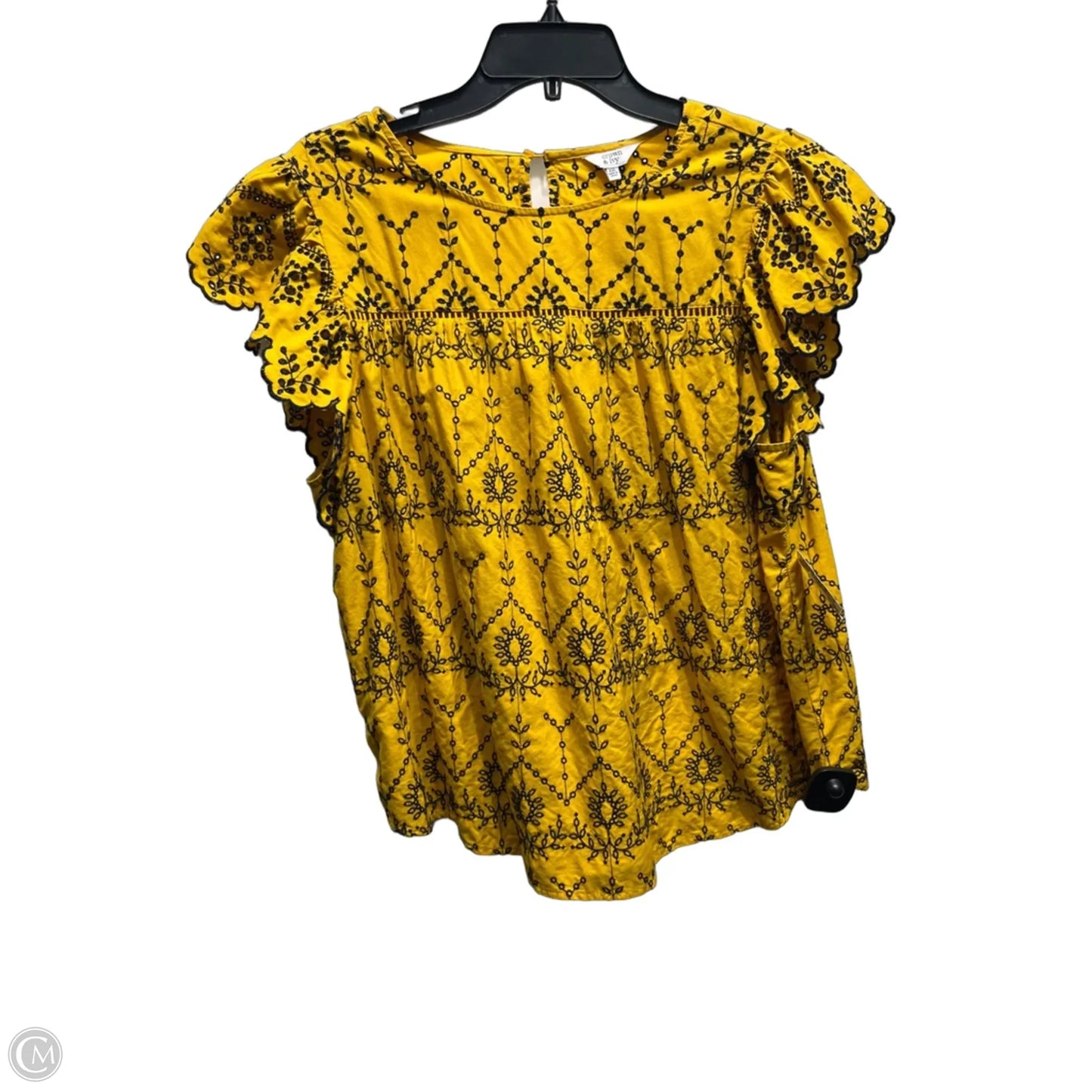 Top Short Sleeve By Crown And Ivy In Yellow, Size: Xxl