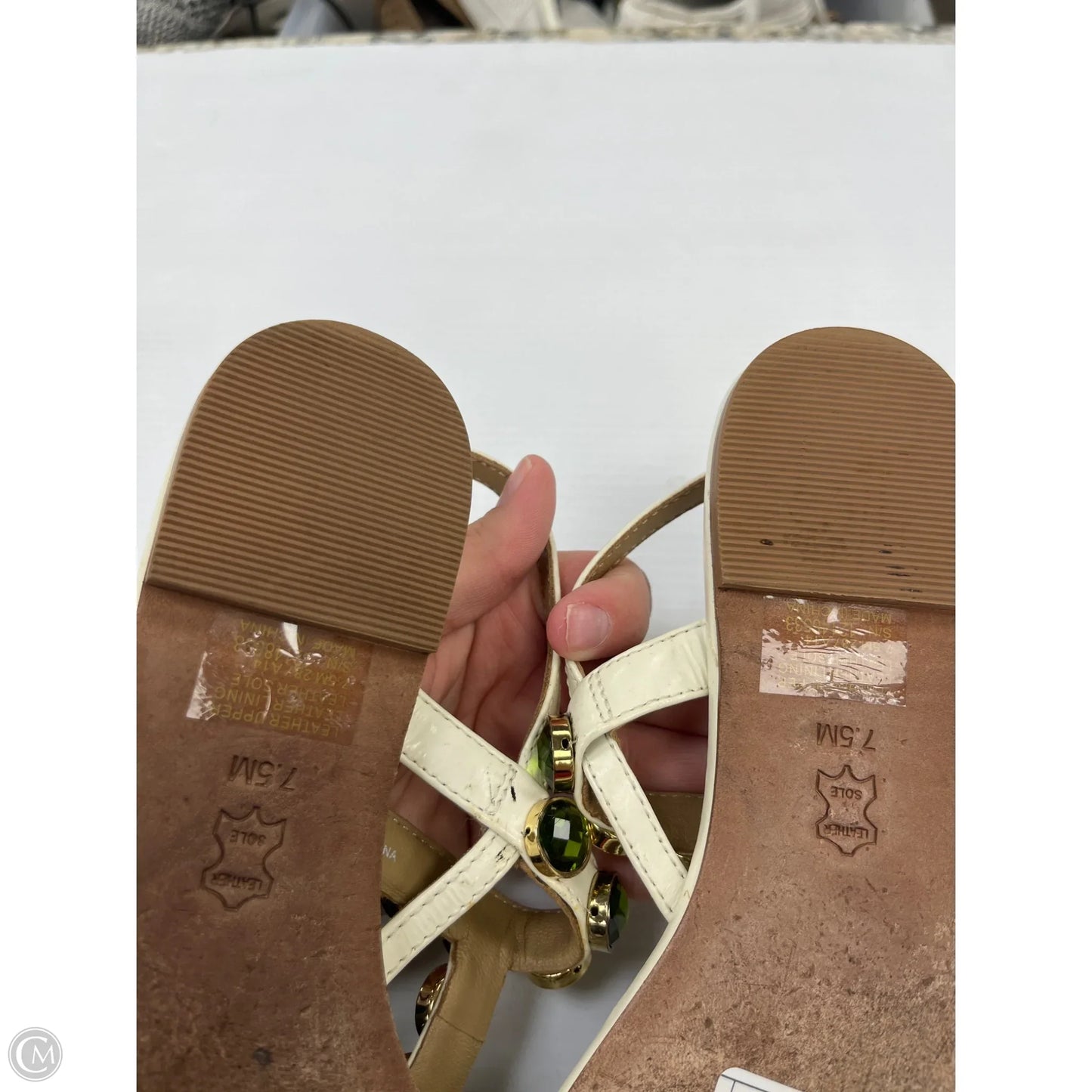 Sandals Designer By Tory Burch In White, Size: 7.5
