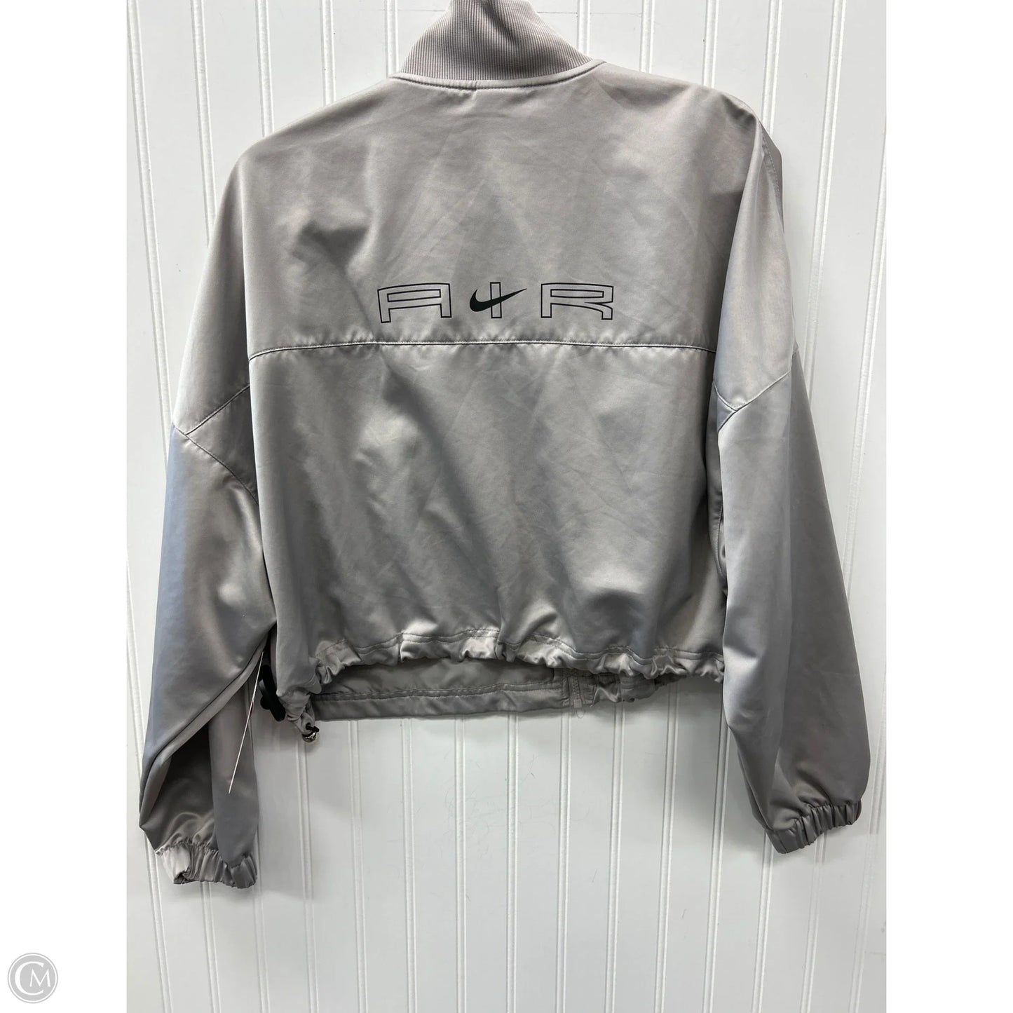 Athletic Jacket By Nike Apparel In Grey, Size: M