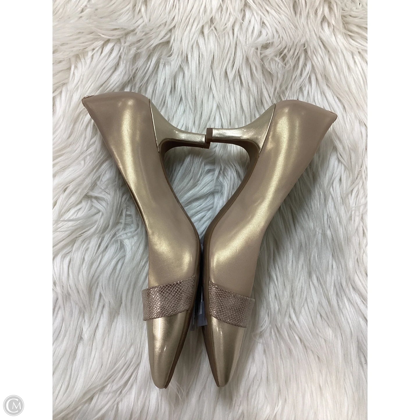 Shoes Heels Kitten By Anne Klein In Gold, Size: 9.5