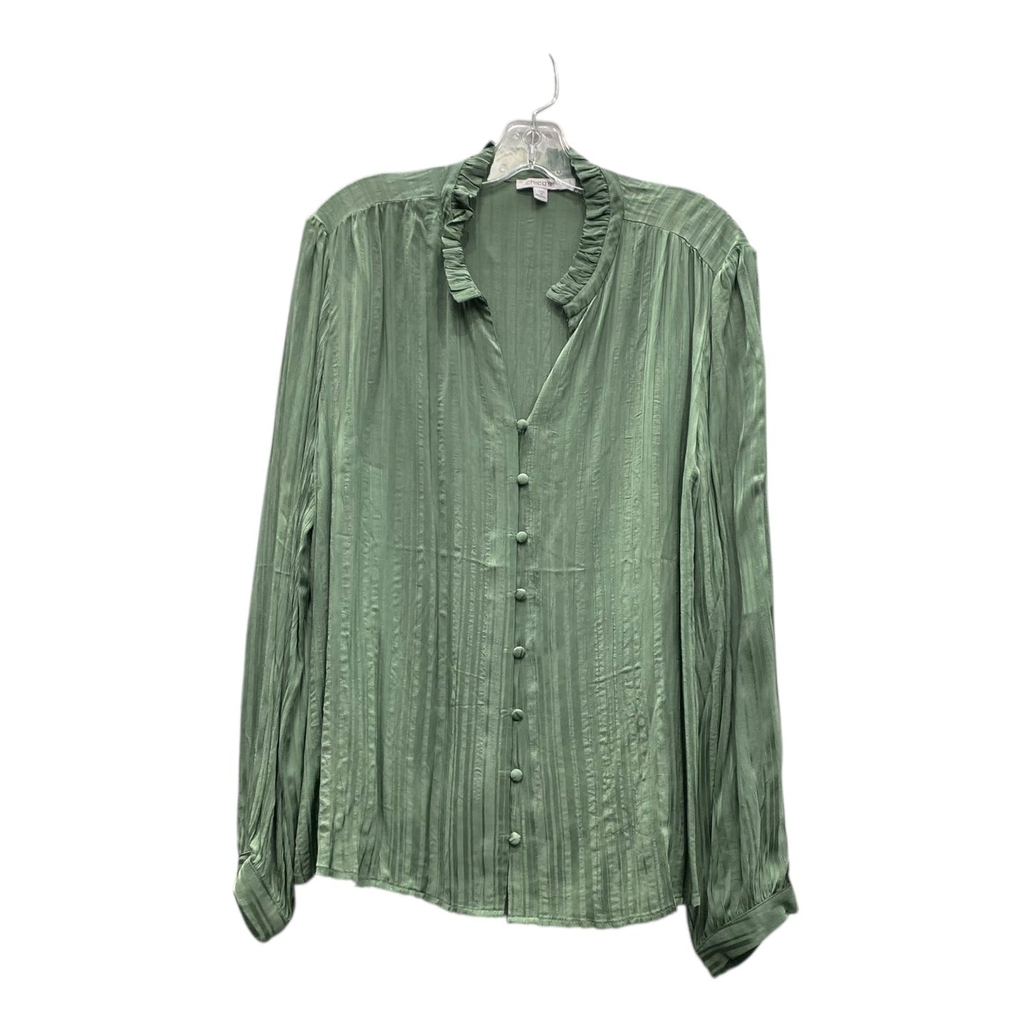 Blouse Ls By Chicos In Green, Size:L