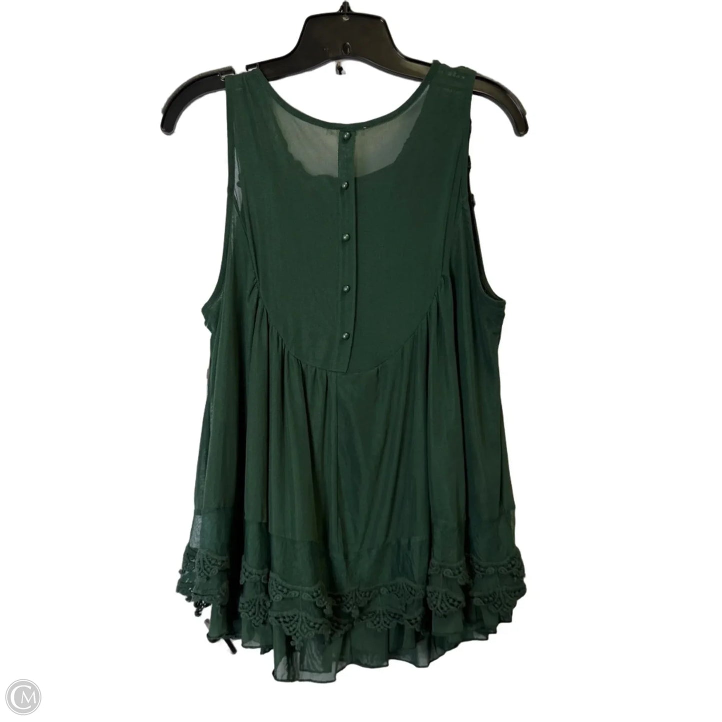 Top Sleeveless By Ultra Pink In Green, Size: M