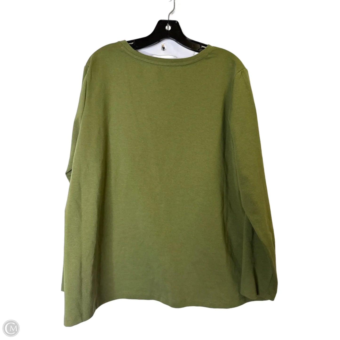 Top Long Sleeve By Kim Rogers In Green, Size: 1x
