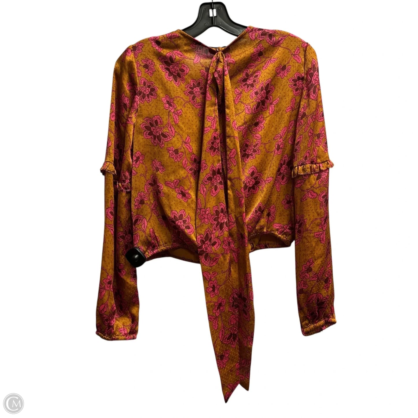 Blouse Long Sleeve By Jessica Simpson In Brown, Size: S