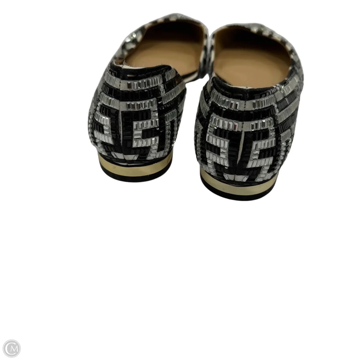 Shoes Flats By Inc In Black & Silver, Size: 6.5