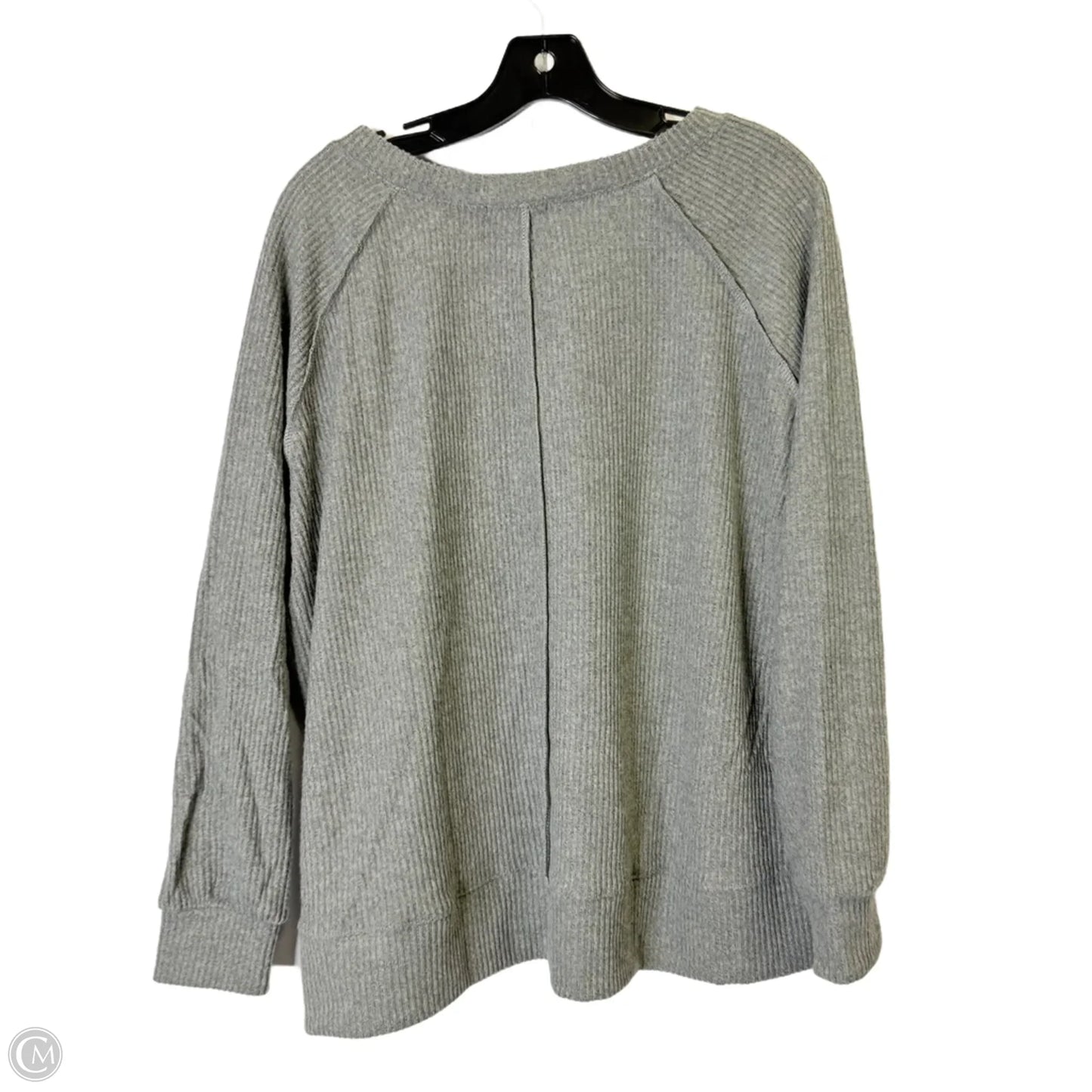 Top Long Sleeve By Andree By Unit In Grey, Size: M