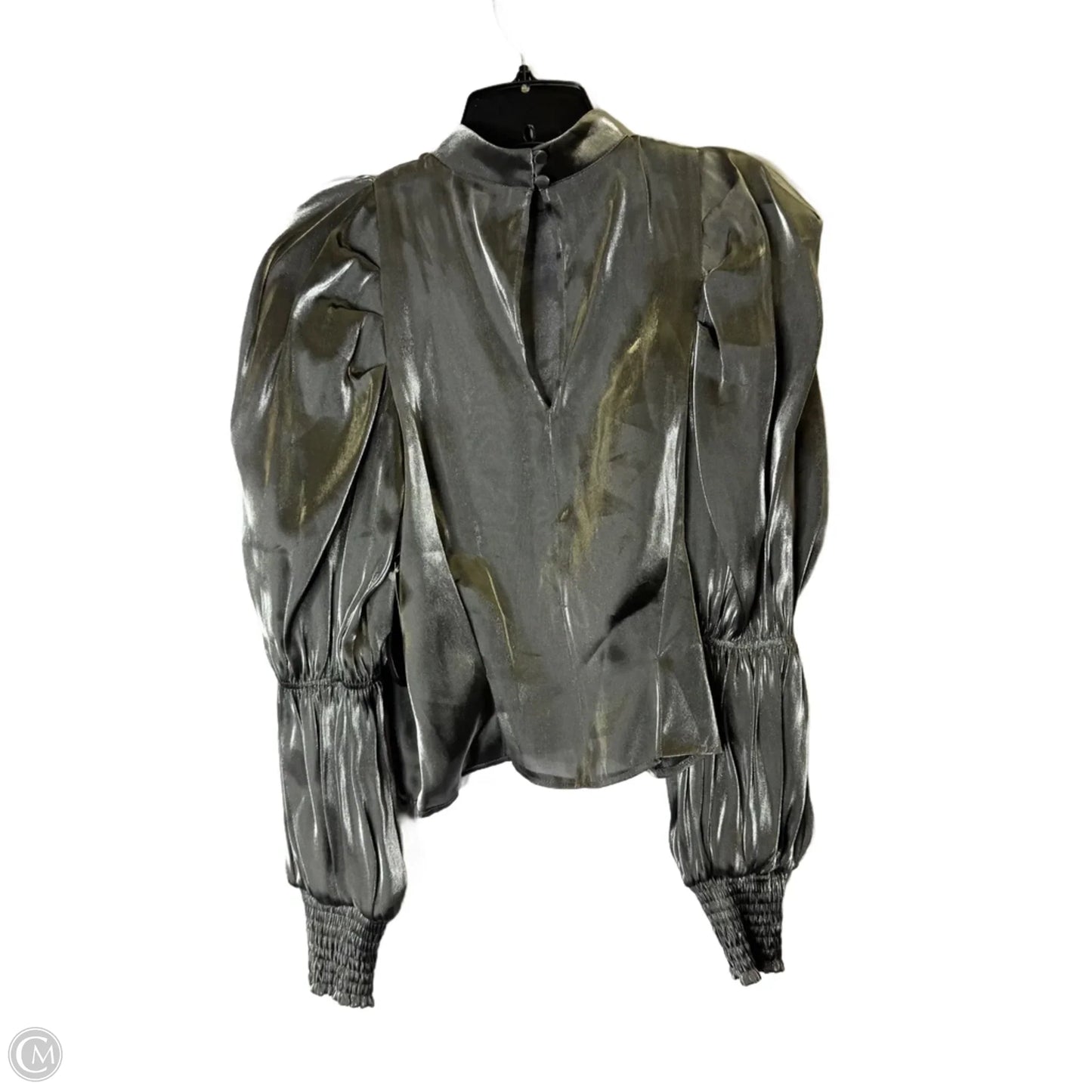 Top Long Sleeve By Top Shop In Silver, Size: 6