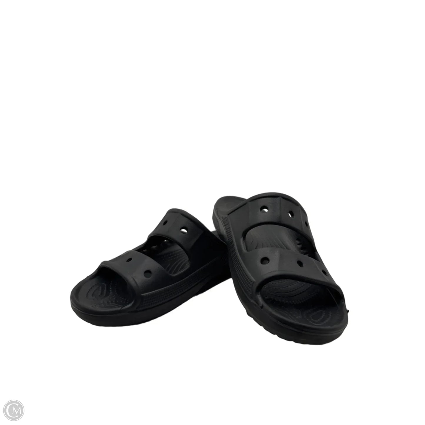 Sandals Flats By Crocs In Black, Size: 7