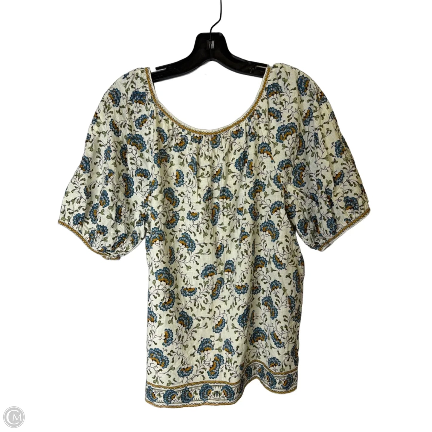 Top Short Sleeve By Max Studio In Cream, Size: M