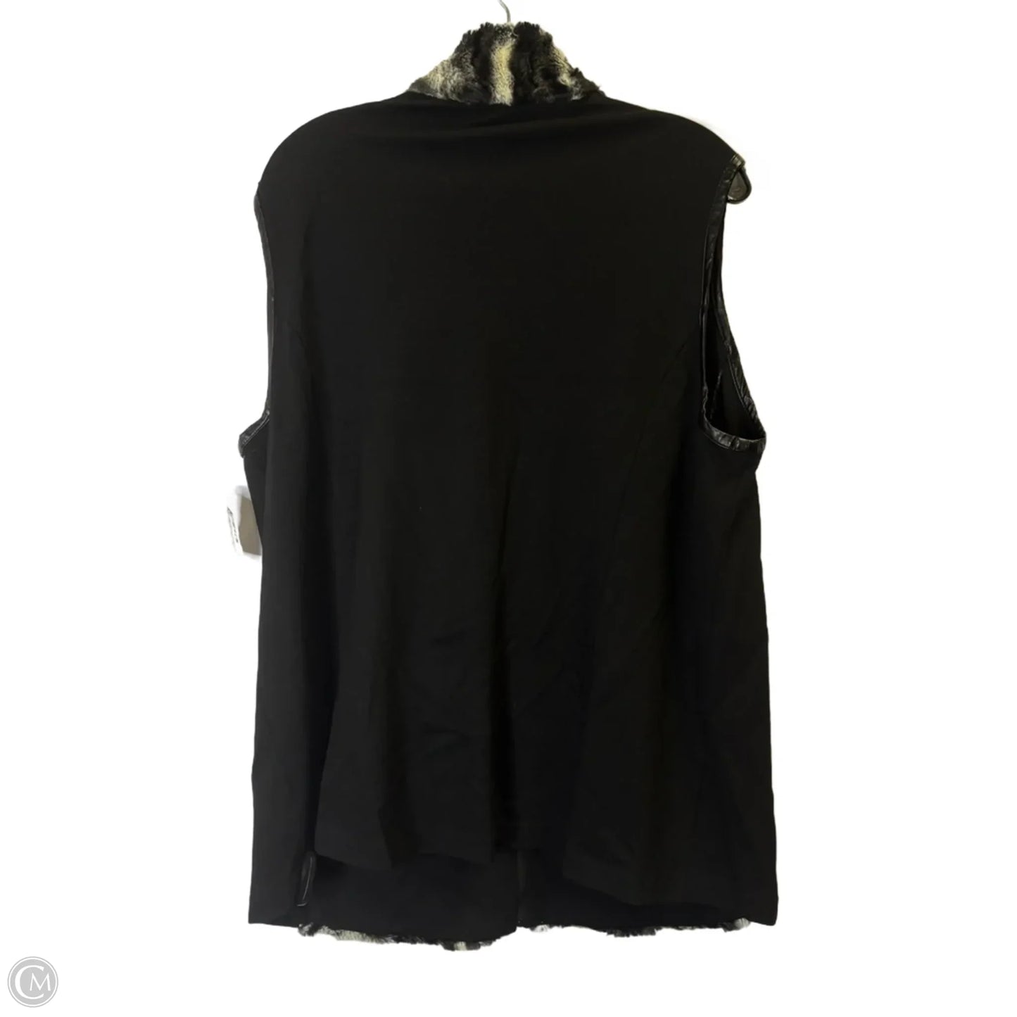 Vest Faux Fur & Sherpa By Susan Graver In Black, Size: Xl