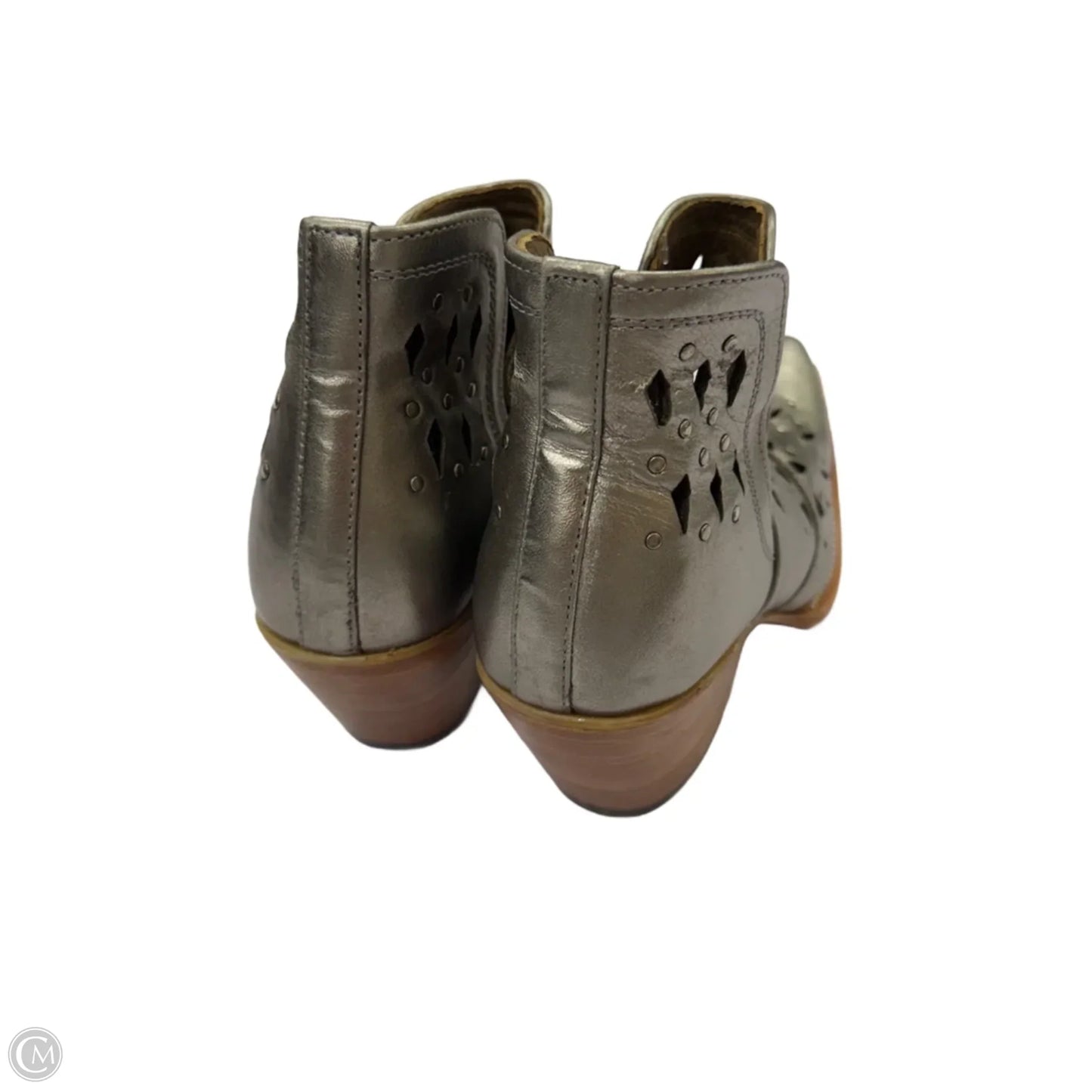 Boots Ankle Heels By Ariat In Silver, Size: 7.5