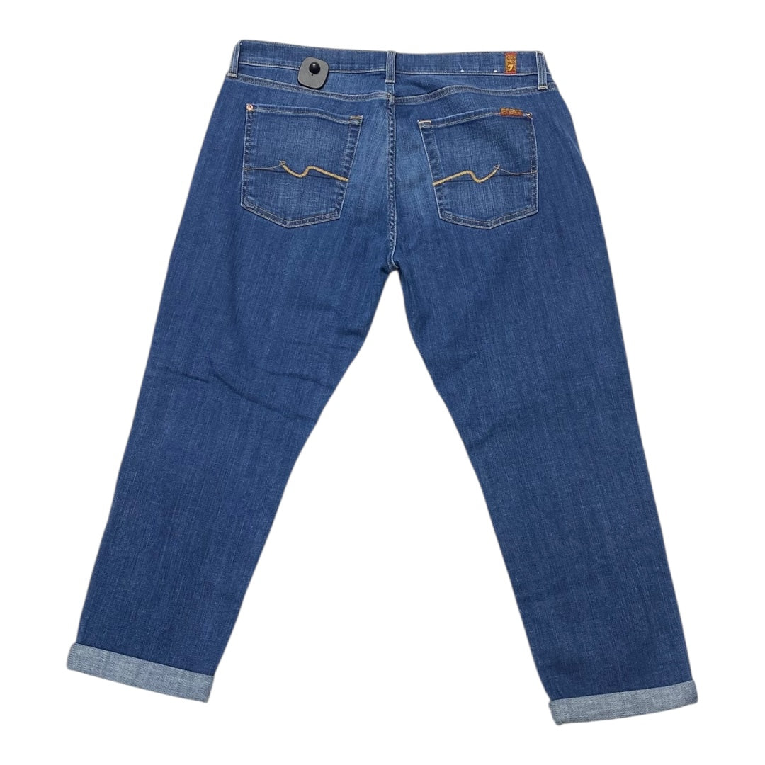 Jeans Straight By 7 For All Mankind In Blue Denim, Size:14