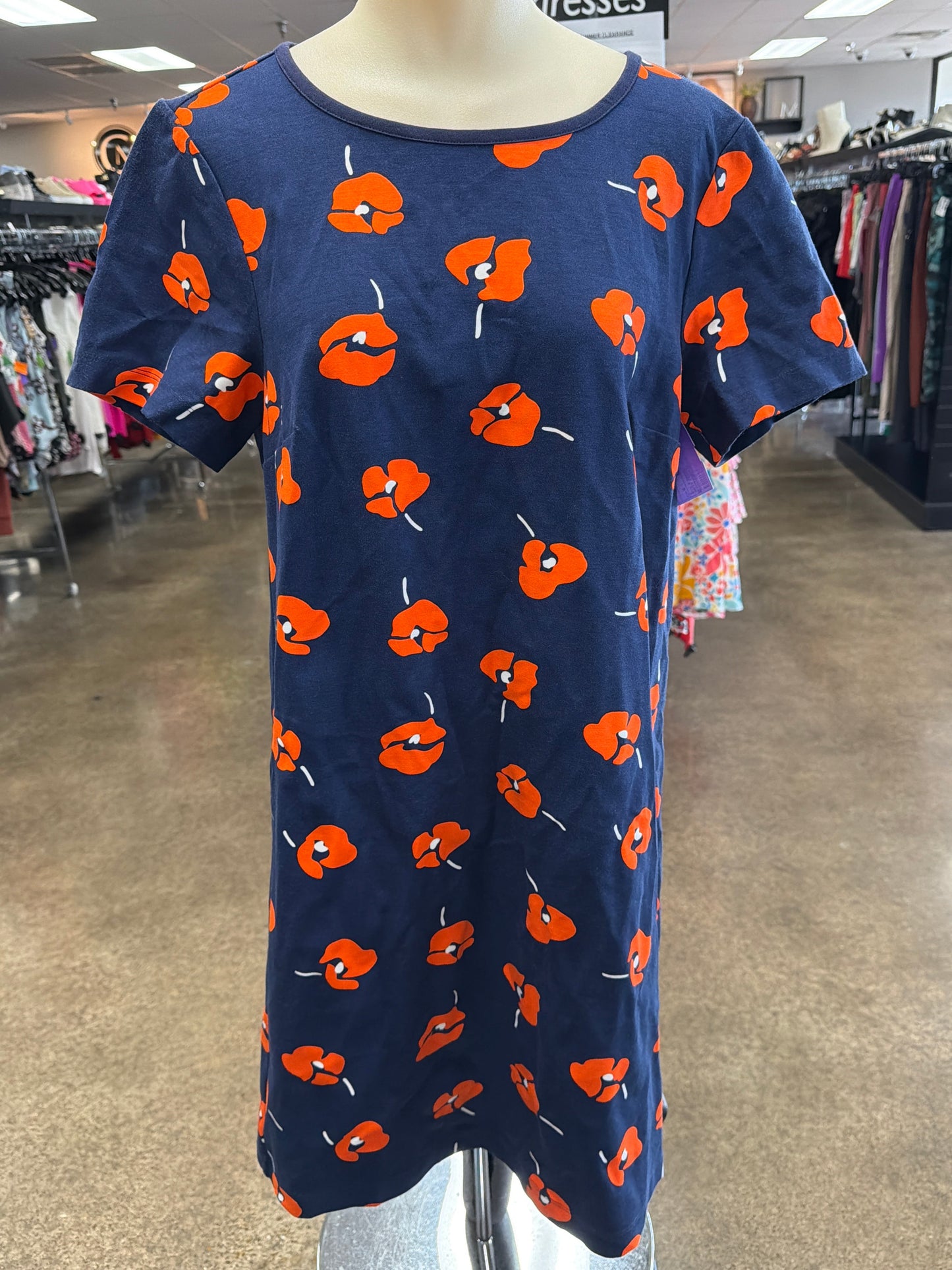 Dress Casual Short By Draper James In Blue & Orange, Size:M