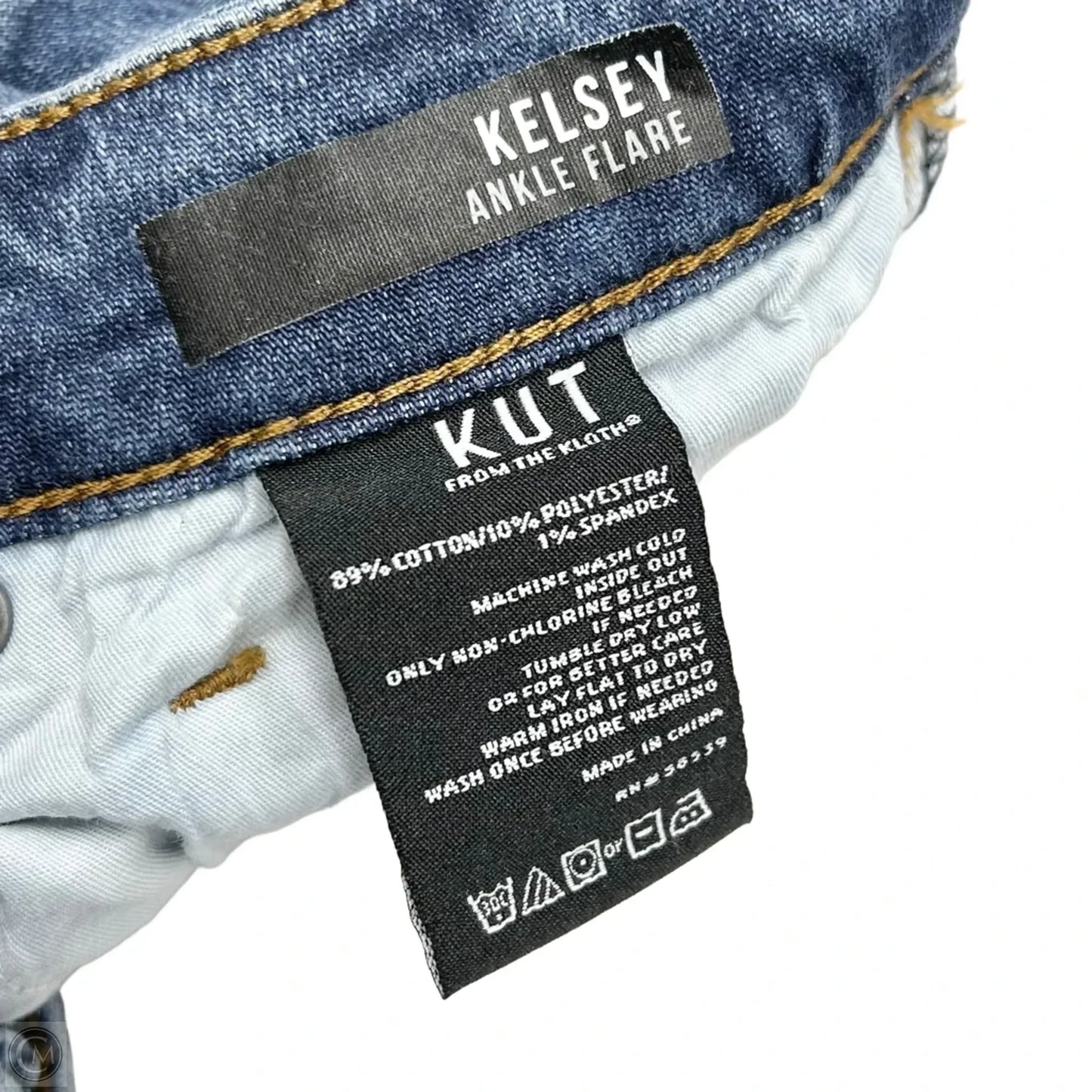 Jeans Flared By Kut In Blue Denim, Size: 0