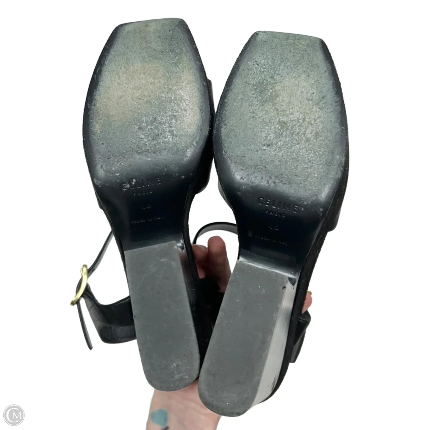 Shoes Luxury Designer By Celine In Black, Size: 9.5