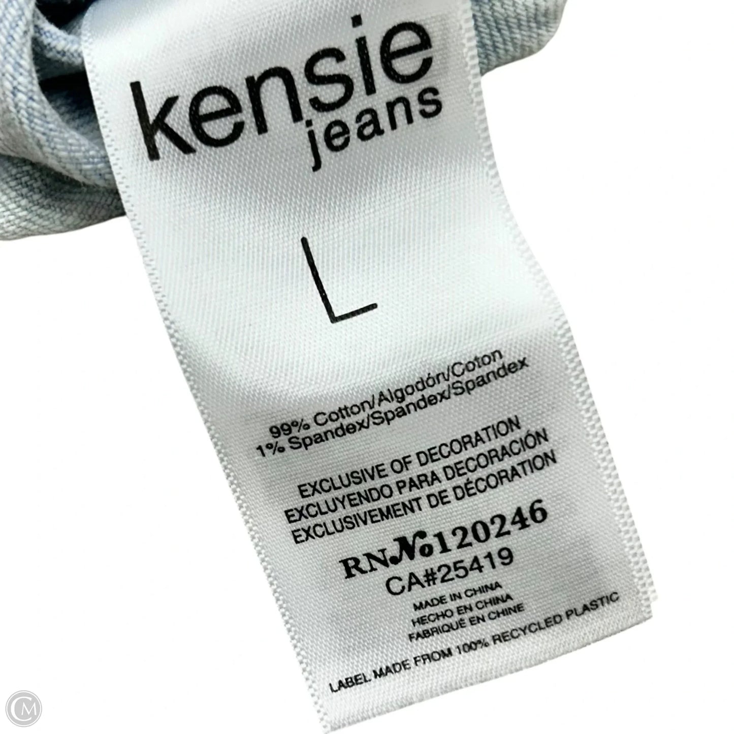 Jacket Denim By Kensie In Blue Denim, Size: L