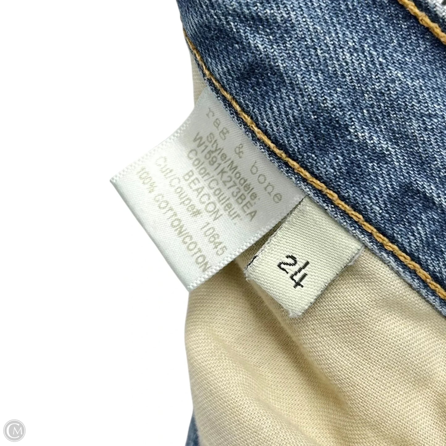 Jeans Straight By Rag And Bone In Blue Denim, Size: 00