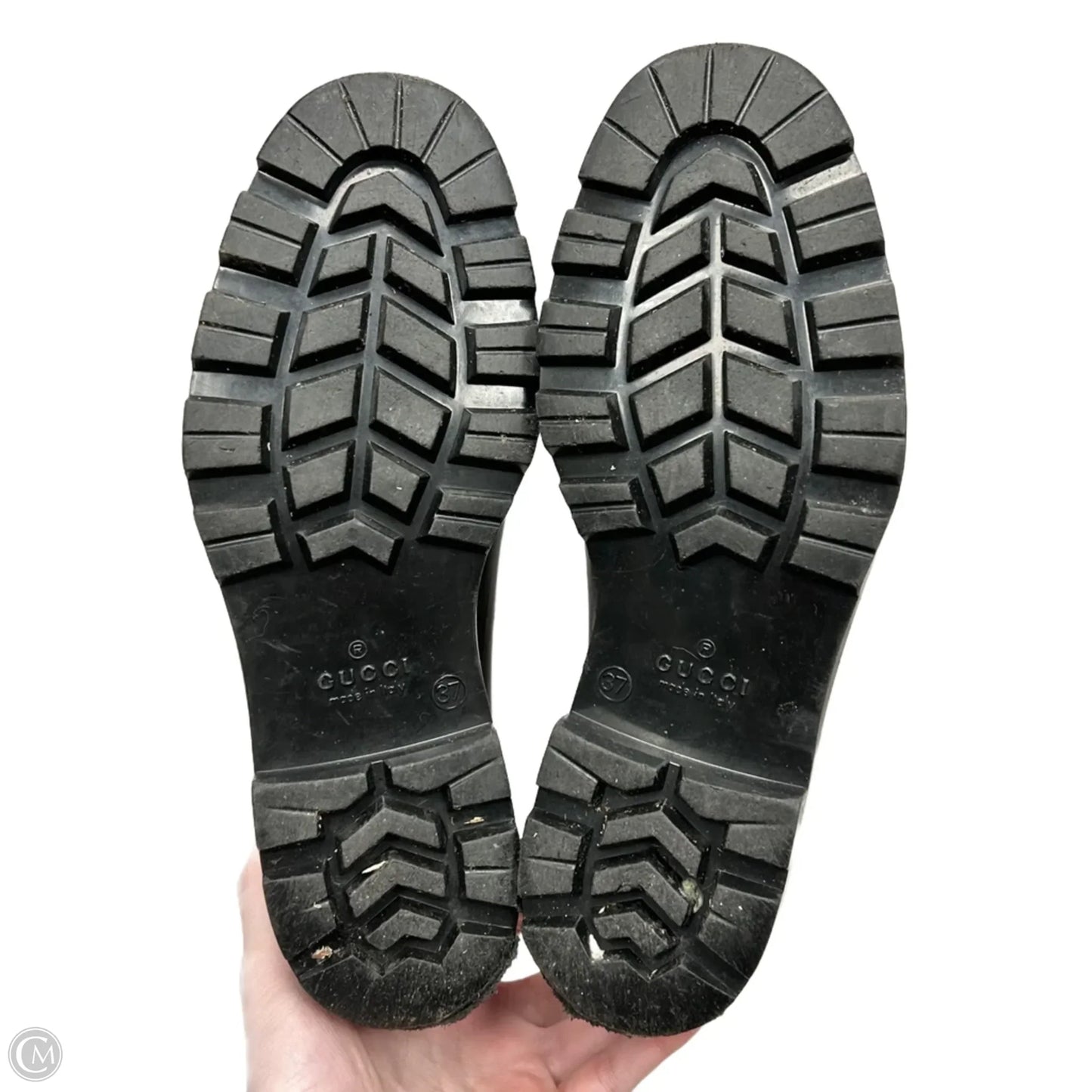 Boots Luxury Designer By Gucci In Brown, Size: 6.5