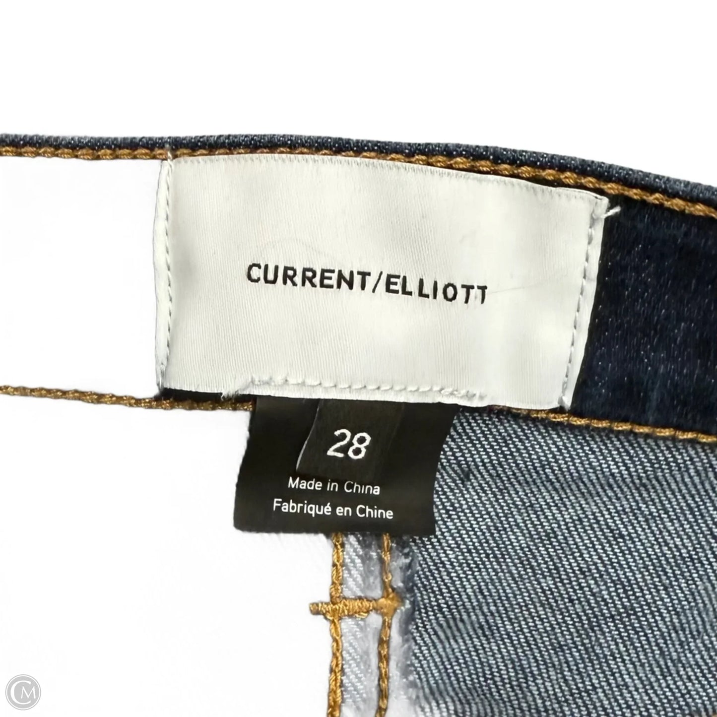 Jeans Straight By Current Elliott In Blue & White, Size: 6