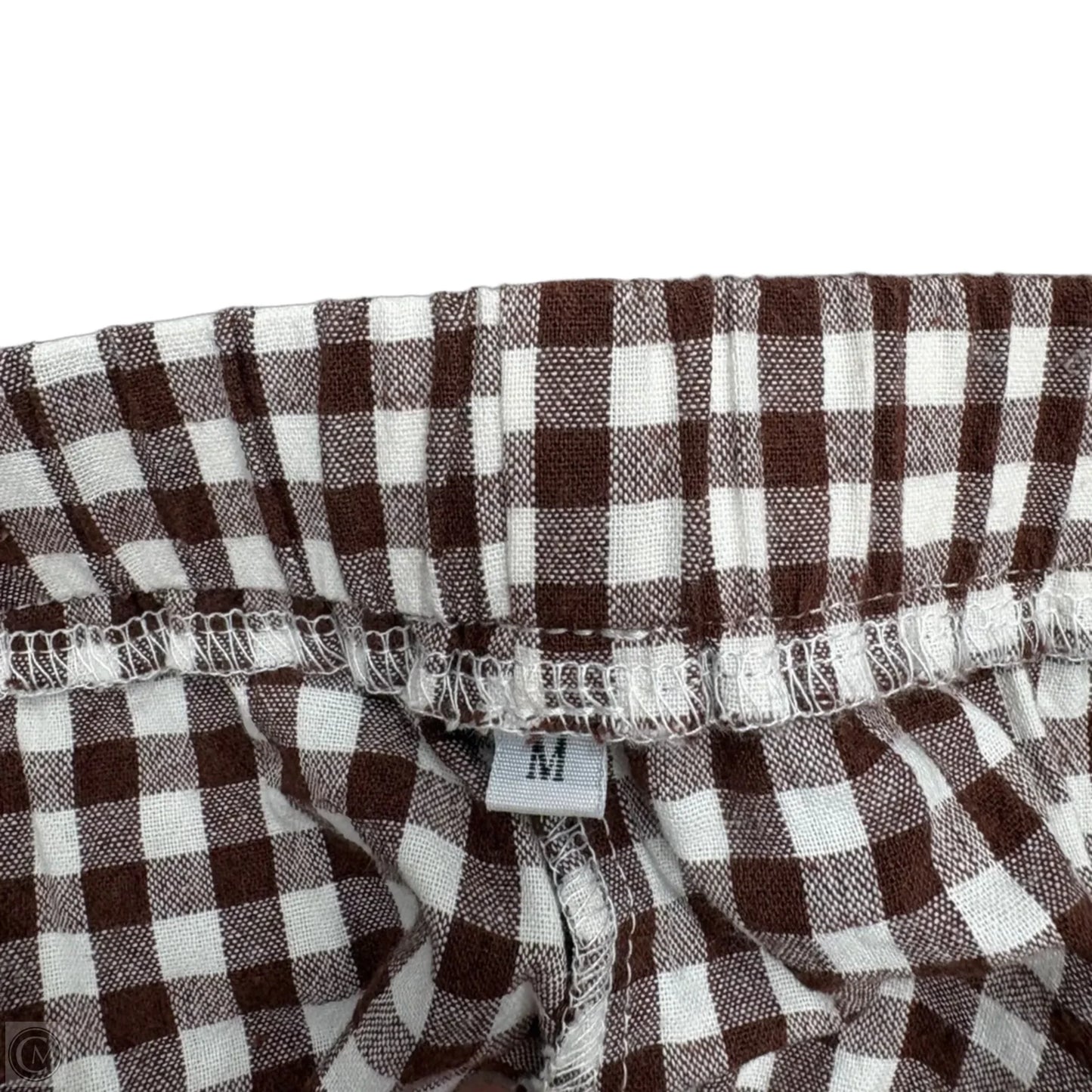 Pants Wide Leg In Brown & Cream, Size: M