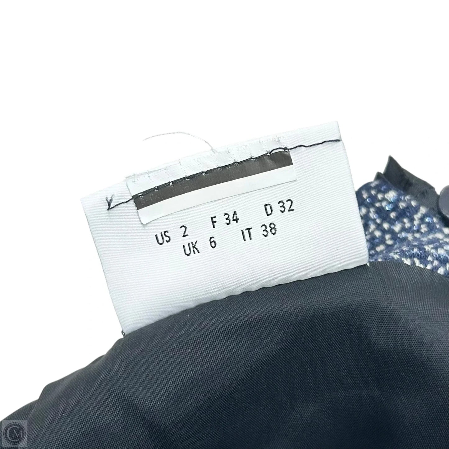 Skirt Mini & Short By Akris In Blue & White, Size: 2