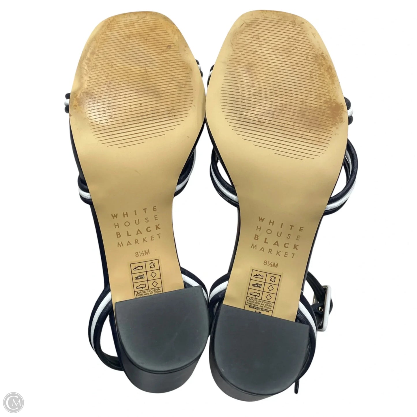 Sandals Heels Block By White House Black Market In Navy, Size: 8.5