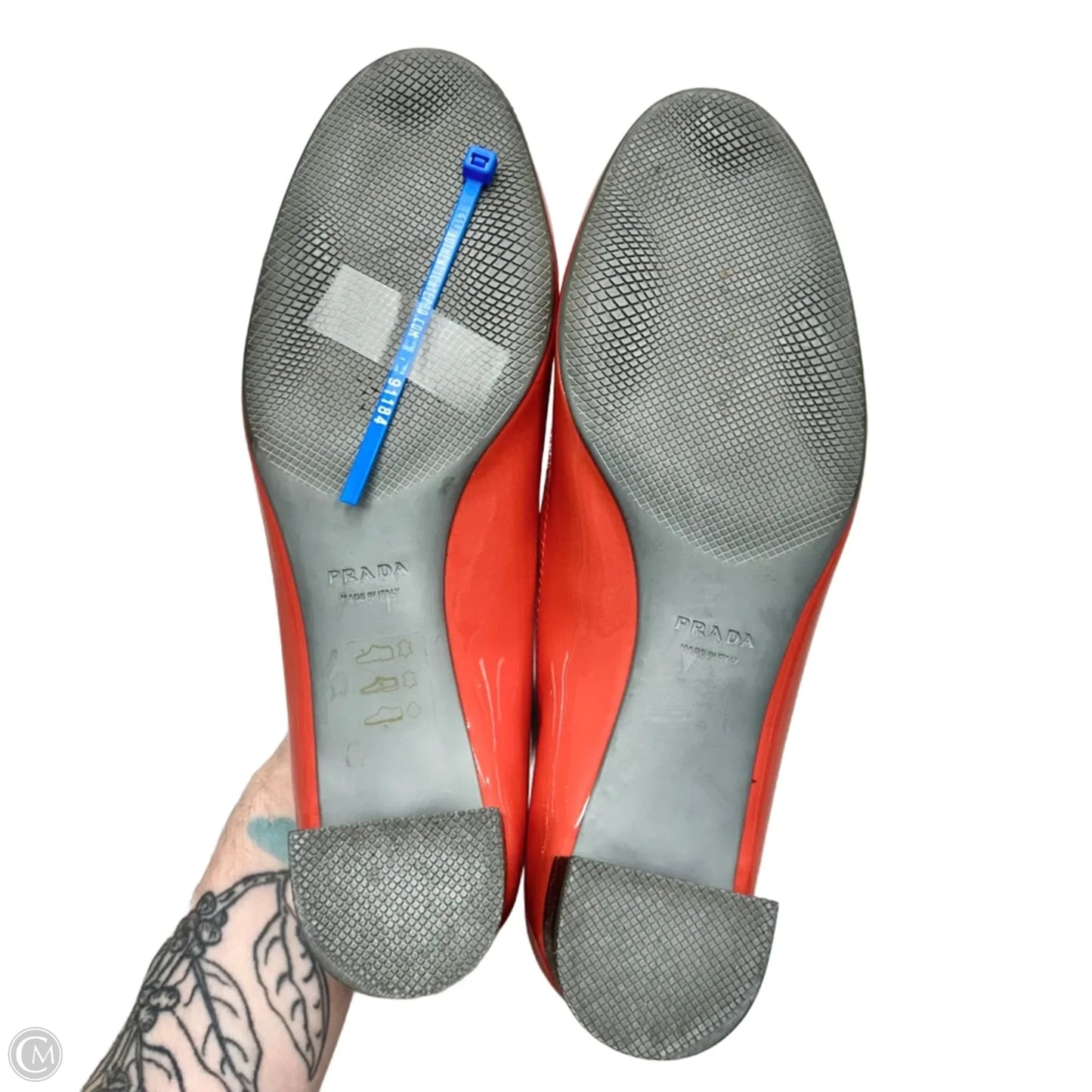 Shoes Luxury Designer By Prada In Orange, Size: 6.5