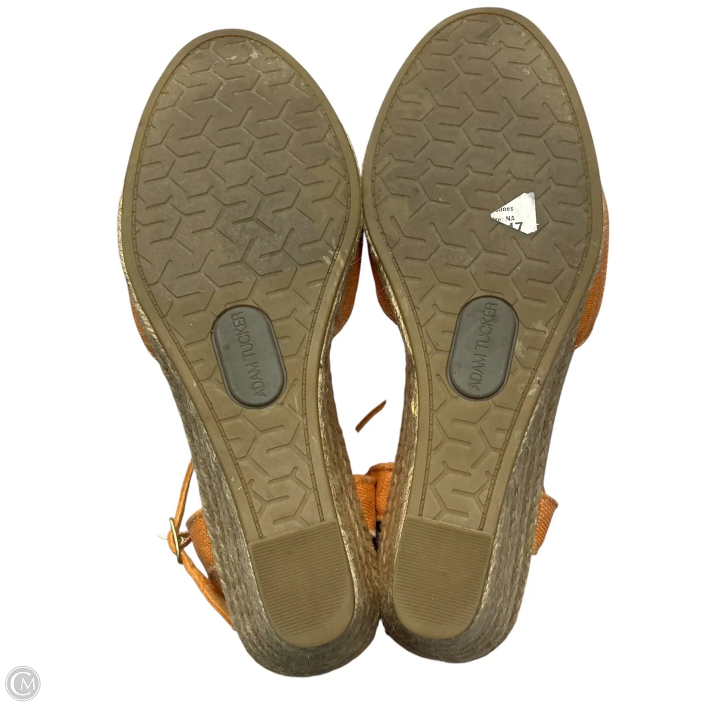Sandals Heels Wedge By Adam Tucker In Orange, Size: 7.5