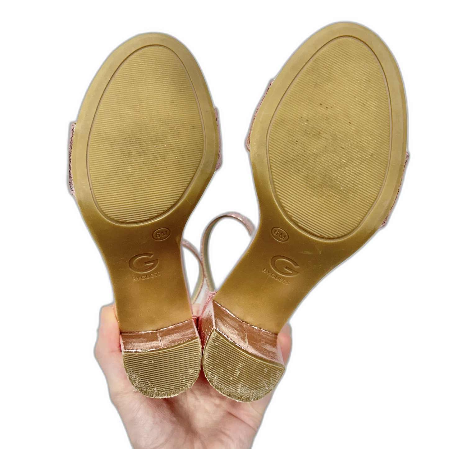 Sandals Heels Block By G By Guess In Pink, Size: 6