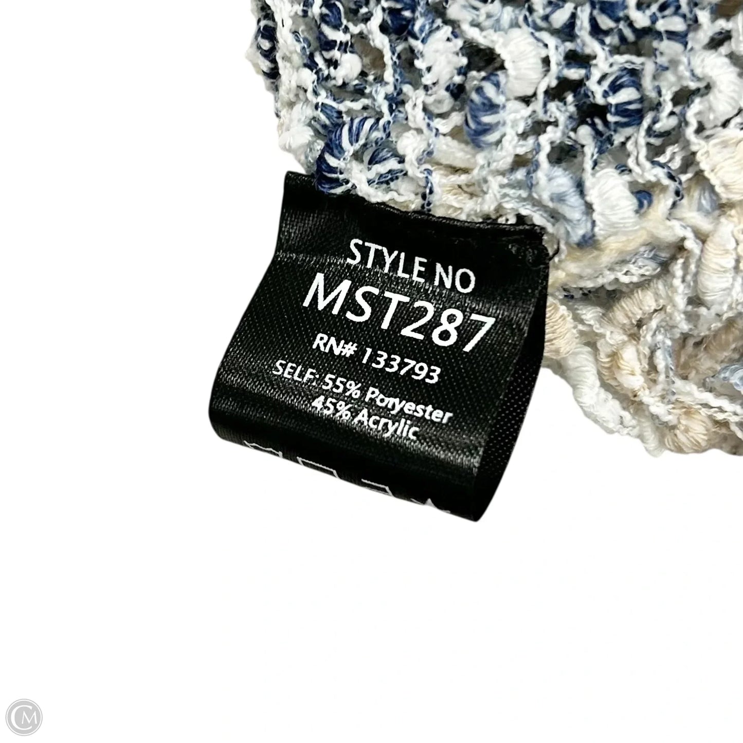 Sweater Cardigan By Pol In Blue & Cream, Size: S