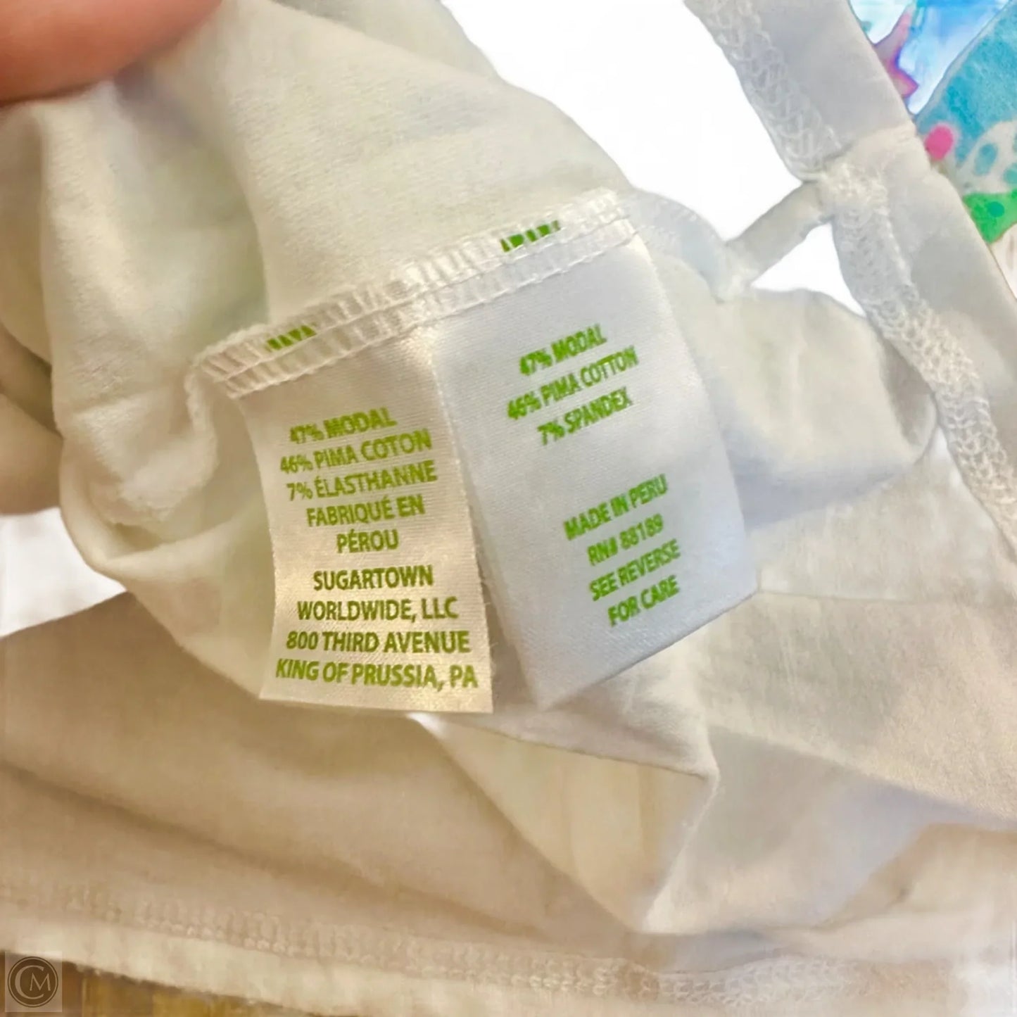 Top Long Sleeve Designer By Lilly Pulitzer In Blue & White, Size: L