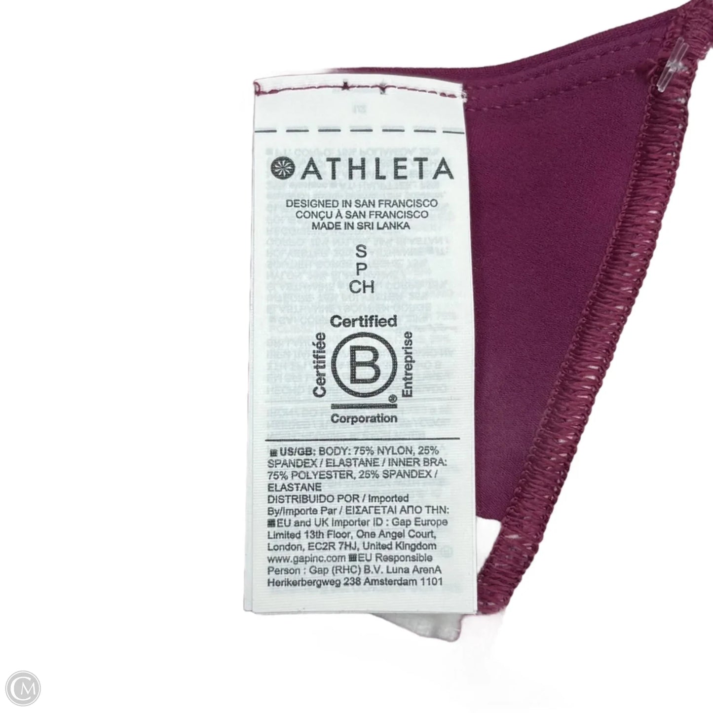 Athletic Bra By Athleta In Purple & White, Size: S