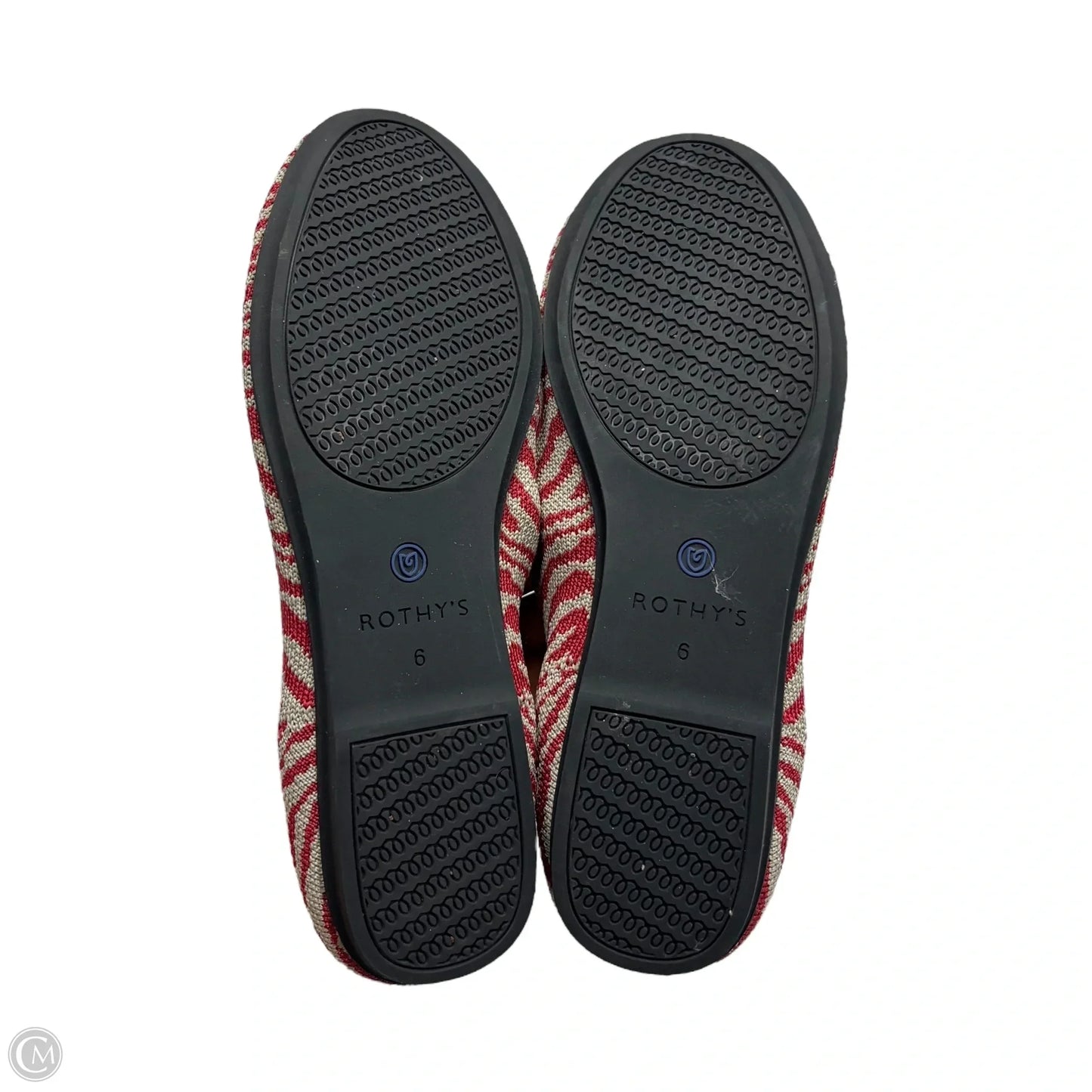 Shoes Flats By Rothys In Red & Tan, Size: 6