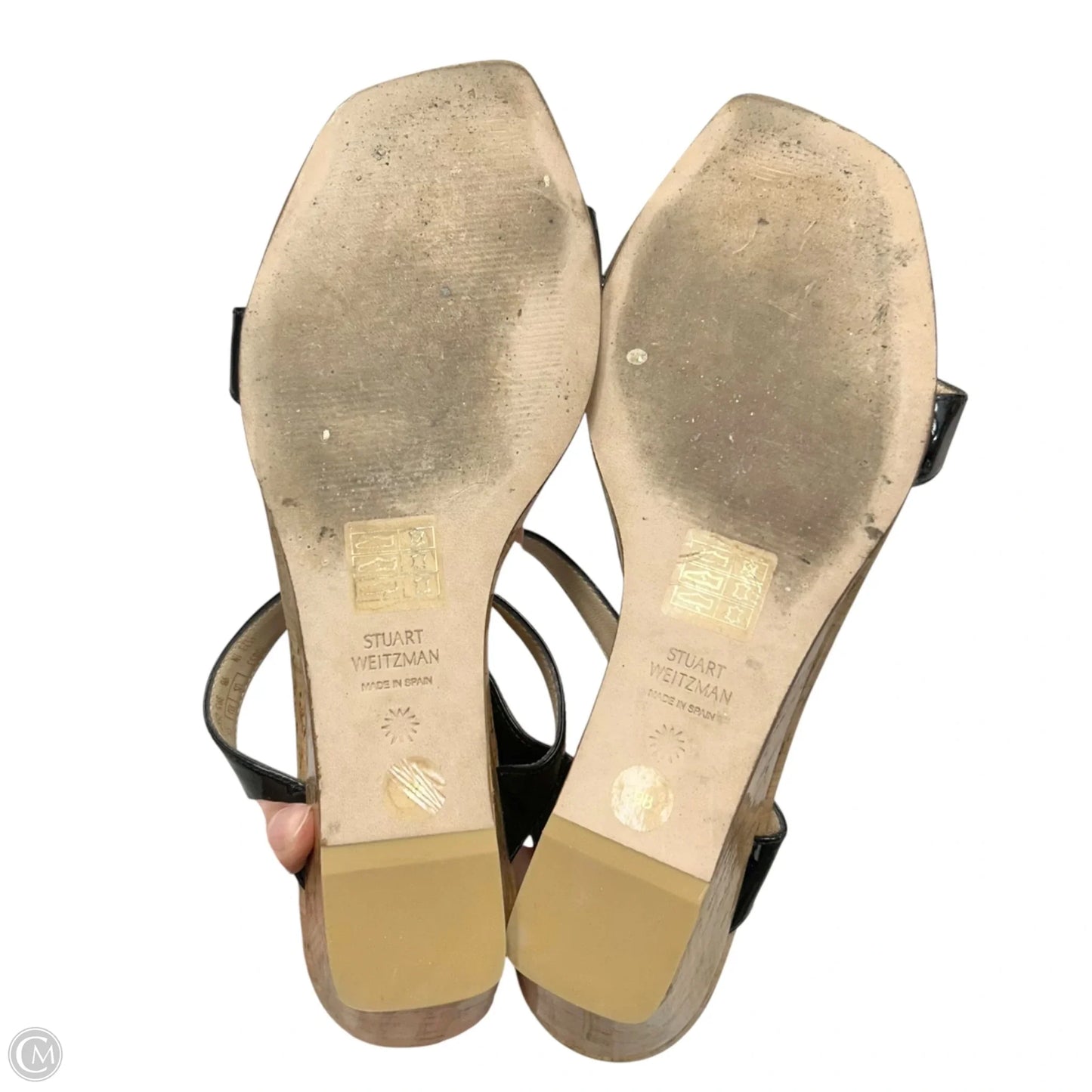 Sandals Designer By Stuart Weitzman In Black, Size: 9