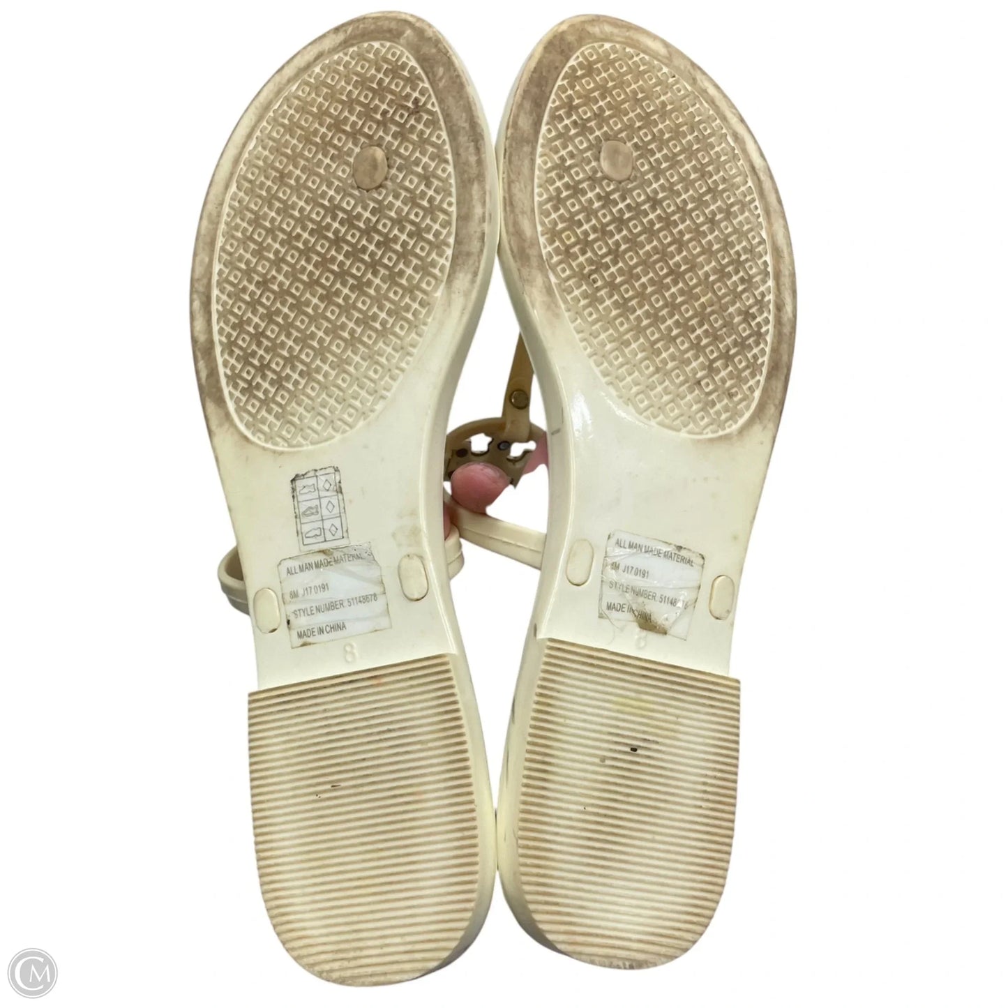 Sandals Designer By Tory Burch In Cream, Size: 8