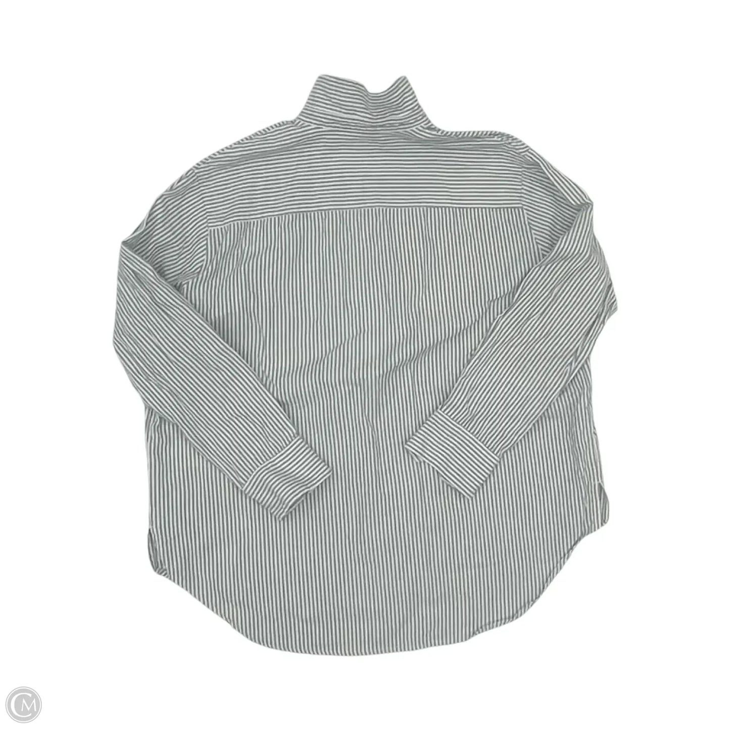Top Long Sleeve By Madewell In Blue & Cream, Size: S