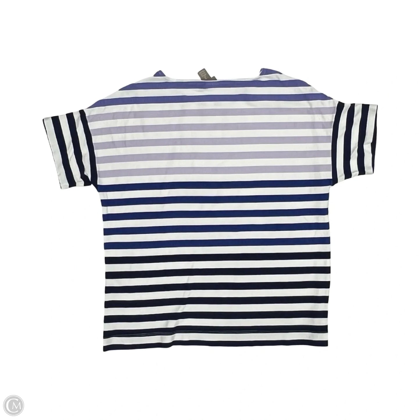 Top Short Sleeve By Chicos In Purple & White, Size: L