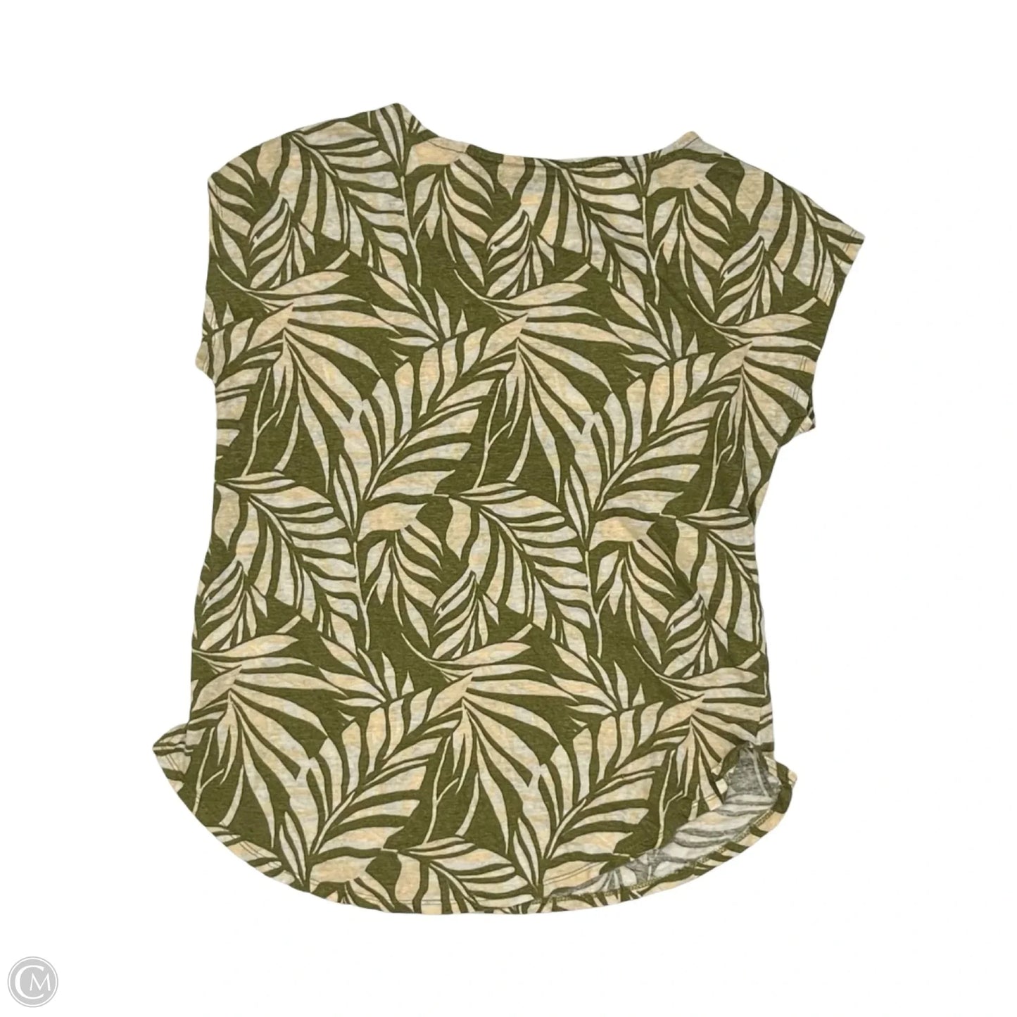 Top Short Sleeve By Tahari In Green & Orange, Size: M