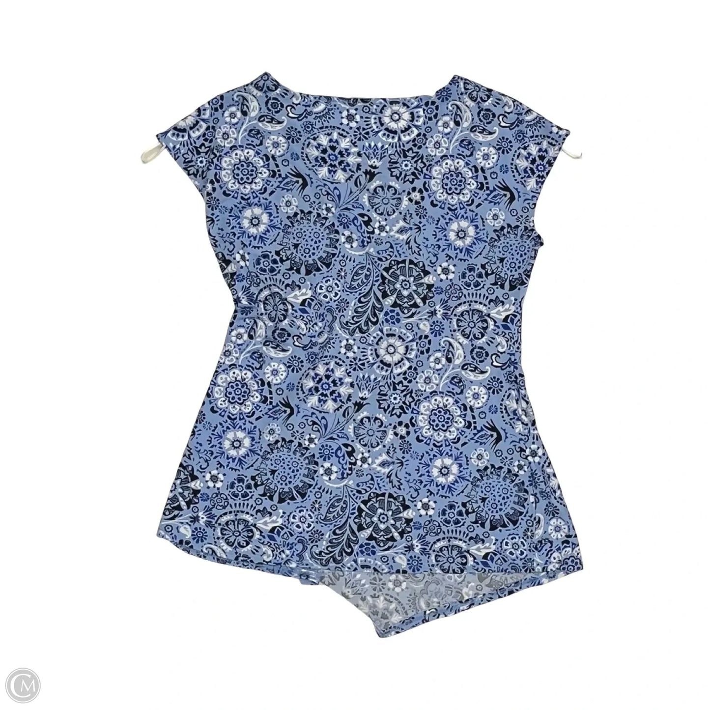 Top Short Sleeve By Sigrid Olsen In Blue & White, Size: S