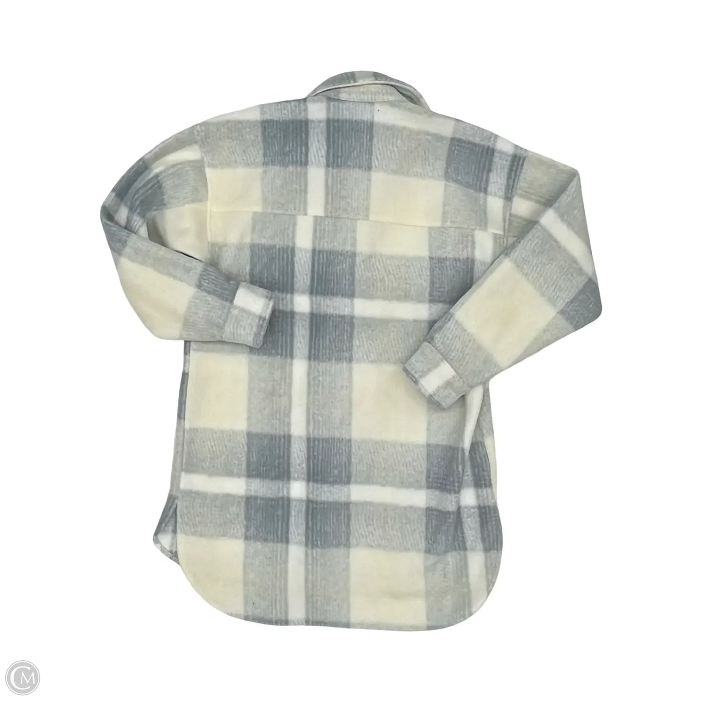 Jacket Shirt By Dsg Outerwear In Blue & Cream, Size: Xxs