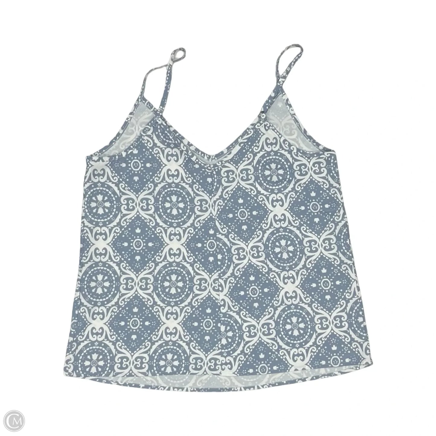 Blouse Sleeveless By Cmf In Blue & Cream, Size: S