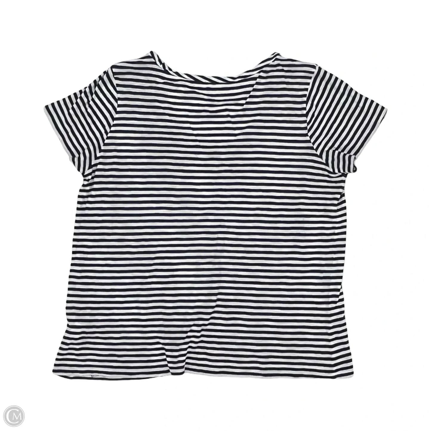 Top Short Sleeve By Caslon In Blue & Cream, Size: L