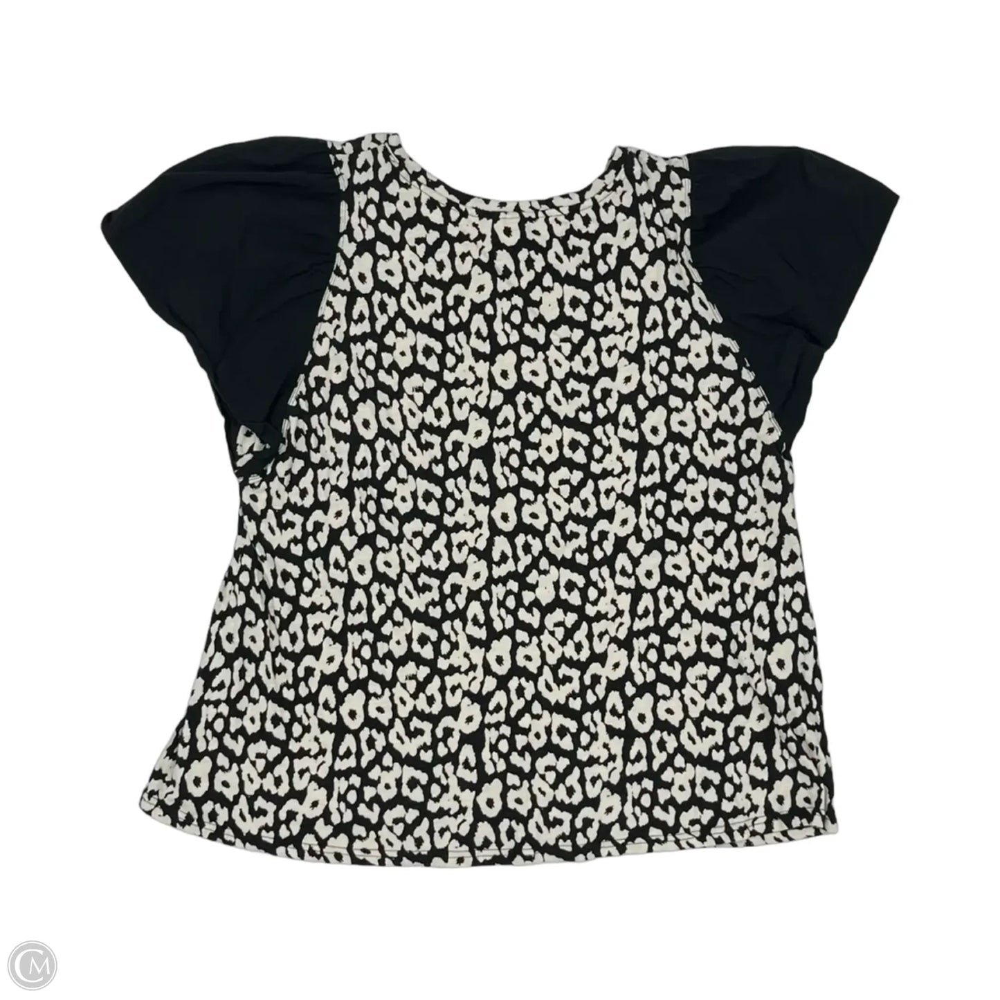 Blouse Short Sleeve By Cato In Black & Cream, Size: 3x